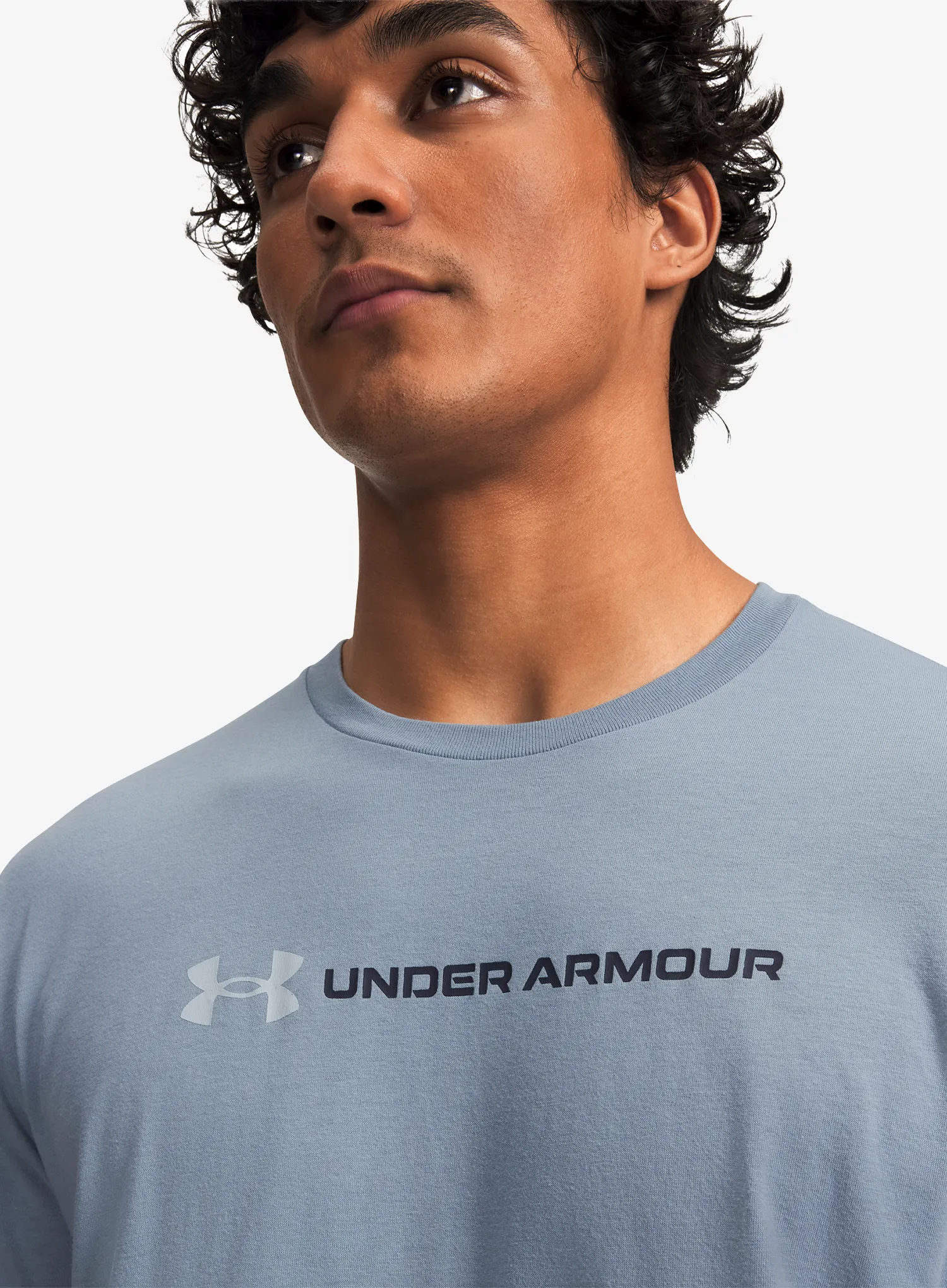 Памучна тениска Under Armour Logo WM SS - blue wind/blue fog