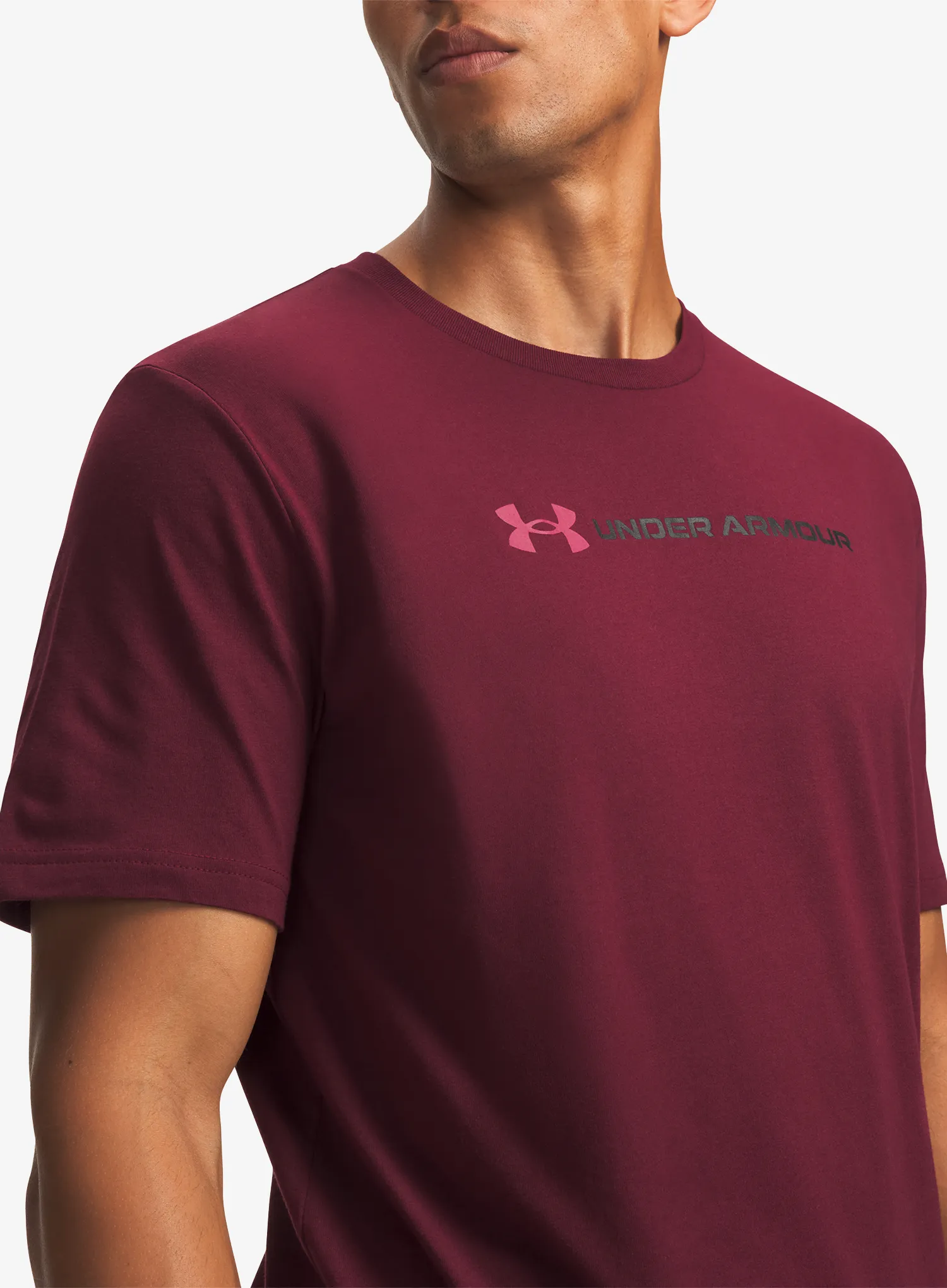 Памучна тениска Under Armour Logo WM SS - vintage maroon/claret