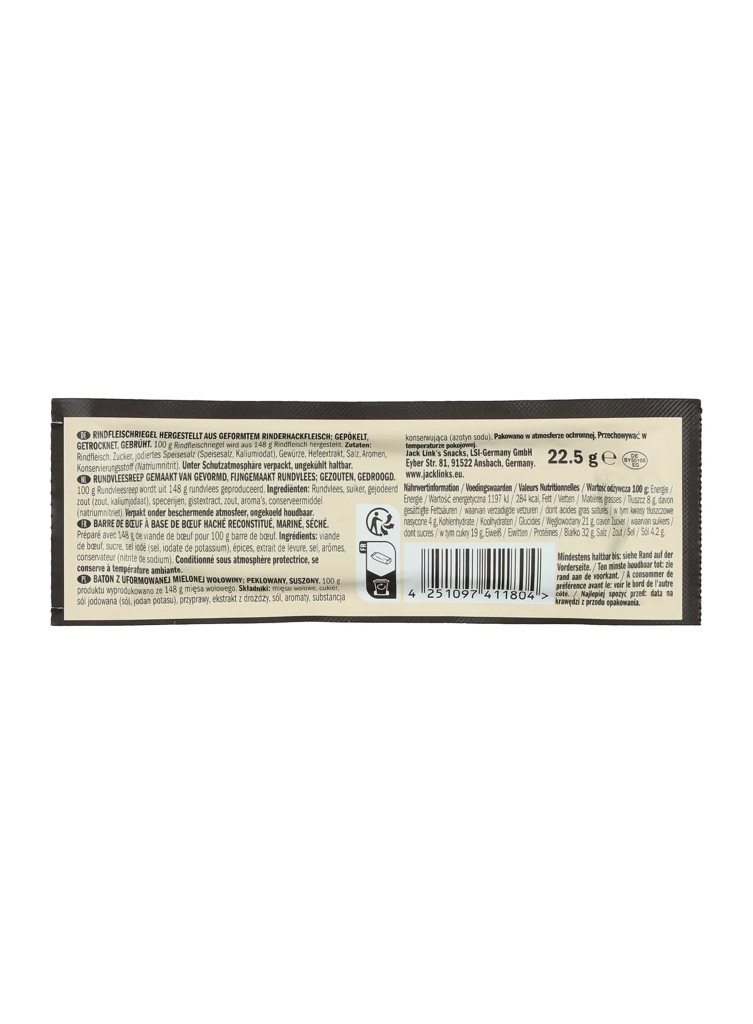 Сушено говеждо Jack Link's Beef Protein Bar Original 22,5 g