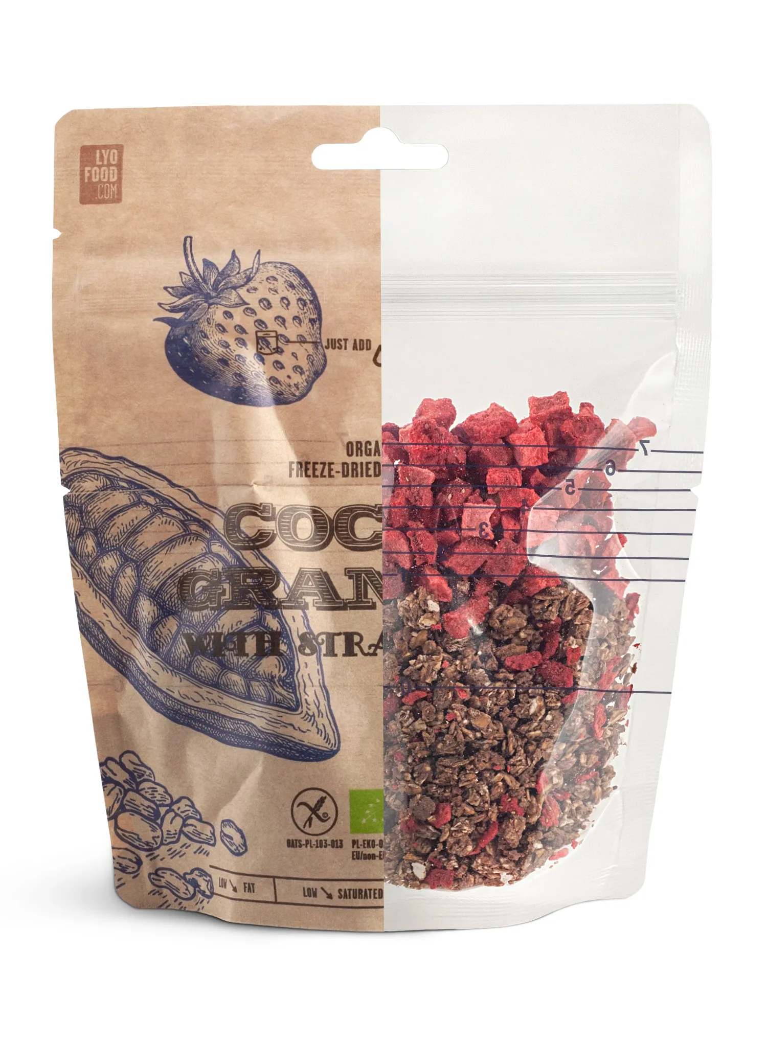 Лиофилизат LYOFOOD Bistro Organic cocoa granola with strawberries 270g
