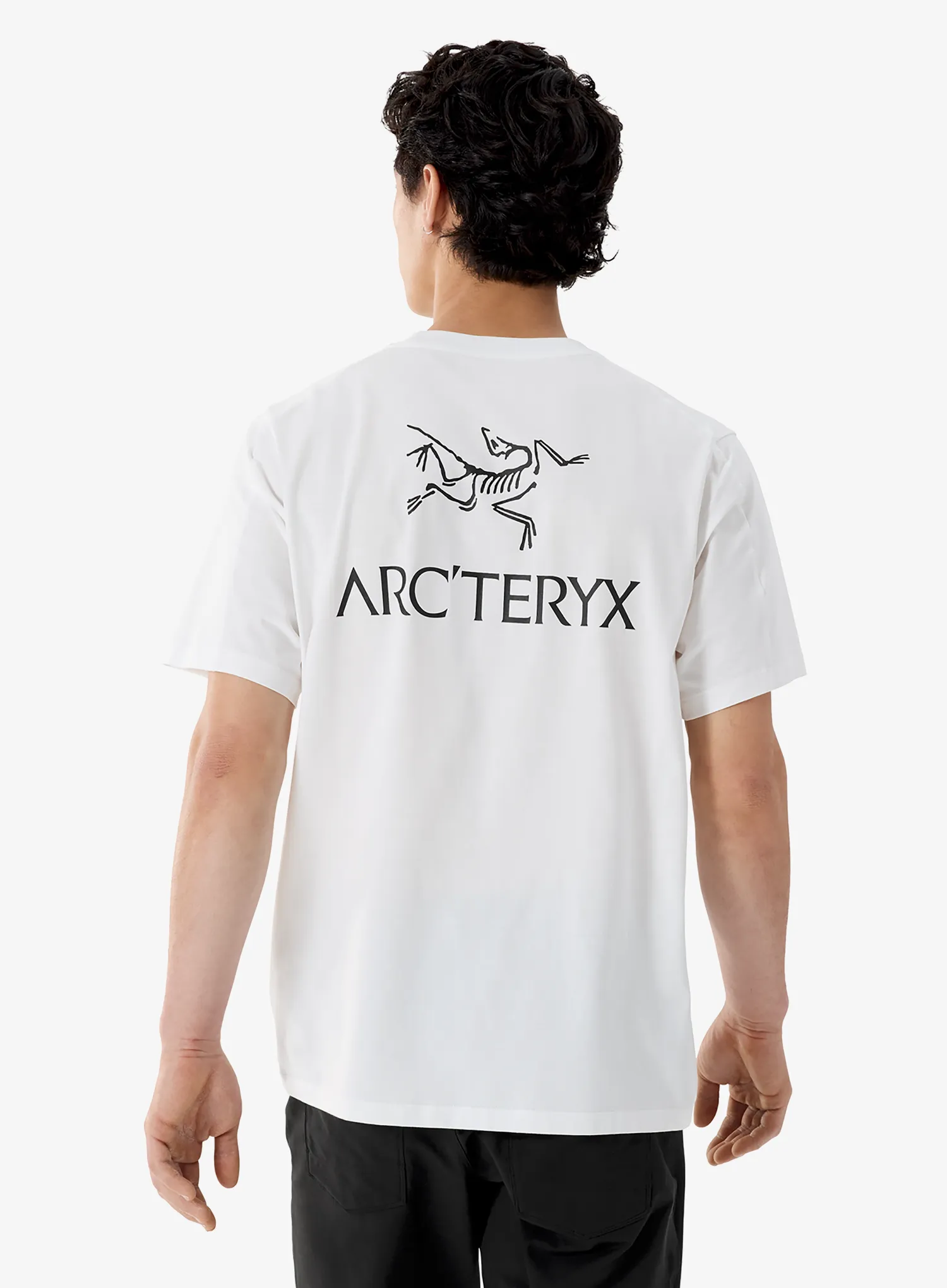 Памучна тениска Arcteryx Kragg SL Cotton Bird Word SS - white light/black