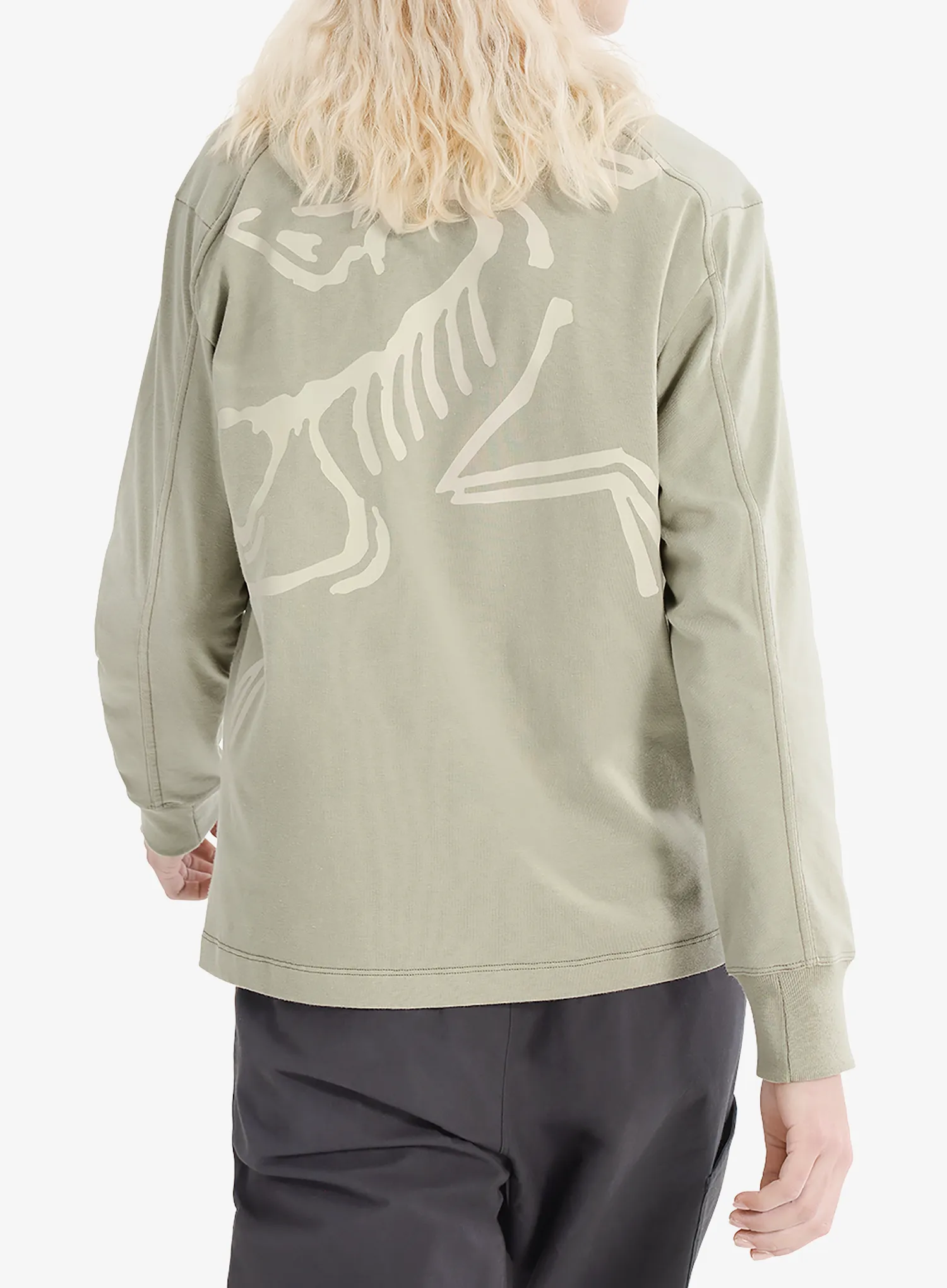 Дамски суичър за катерене Arcteryx Kragg Cotton Bird Crew LS - habitat