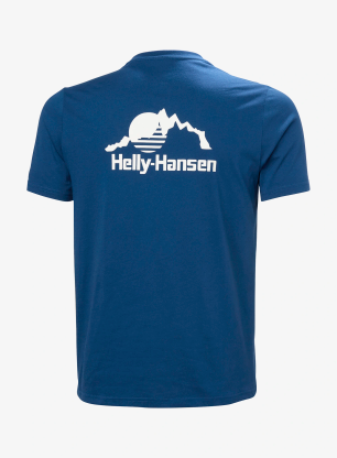 Тениска с щампа Helly Hansen Nord Graphic T-Shirt - dark blue
