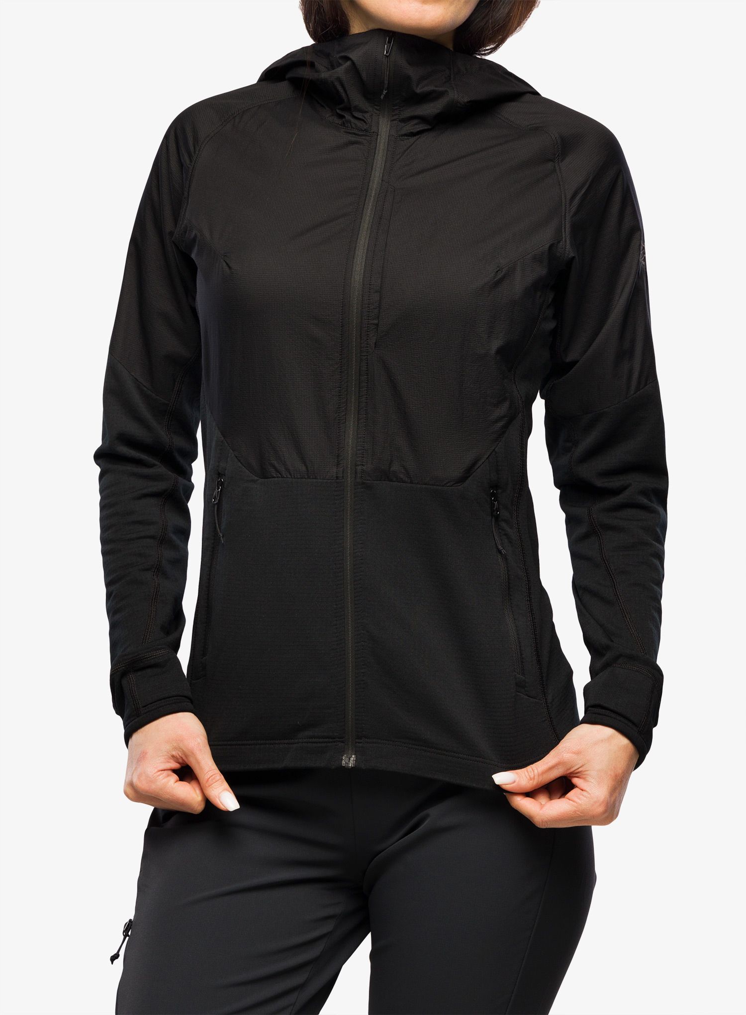 Дамски суичър с качулка Arcteryx Delta Hybrid Hoody - black