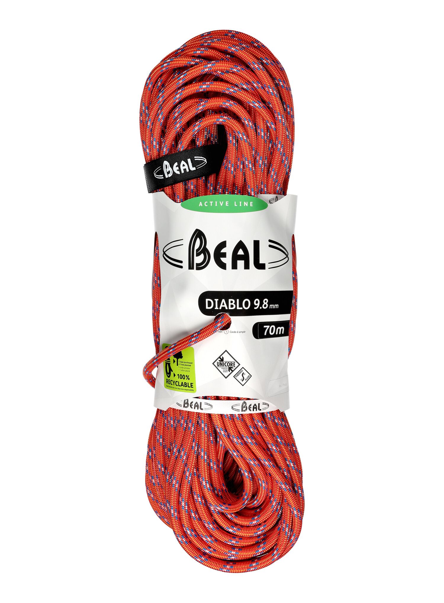 Въже за катерене Beal Diablo 9,8 mm 70 m Unicore - red