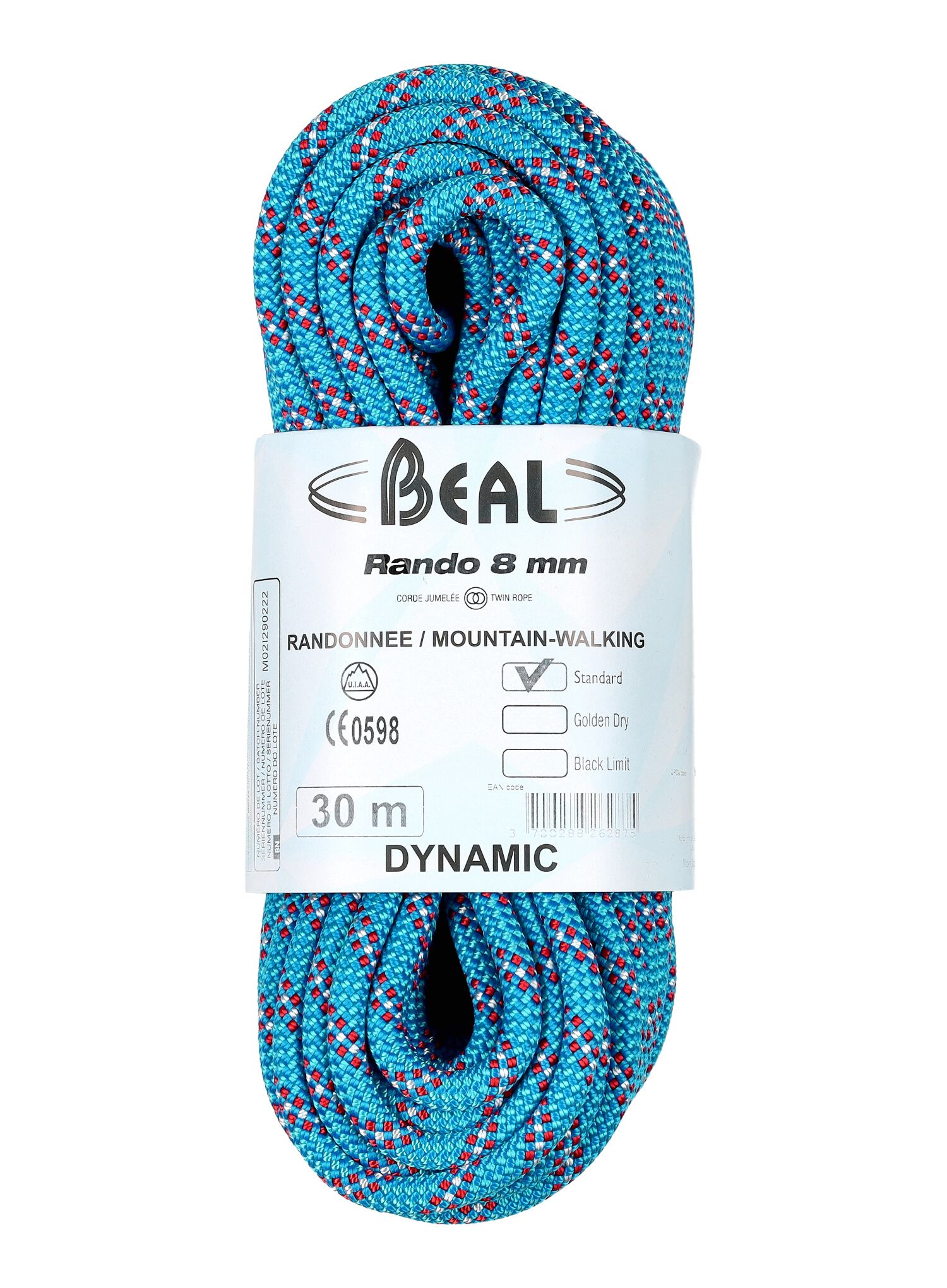 Динамично въже Beal Rando 8 mm 30 m - blue