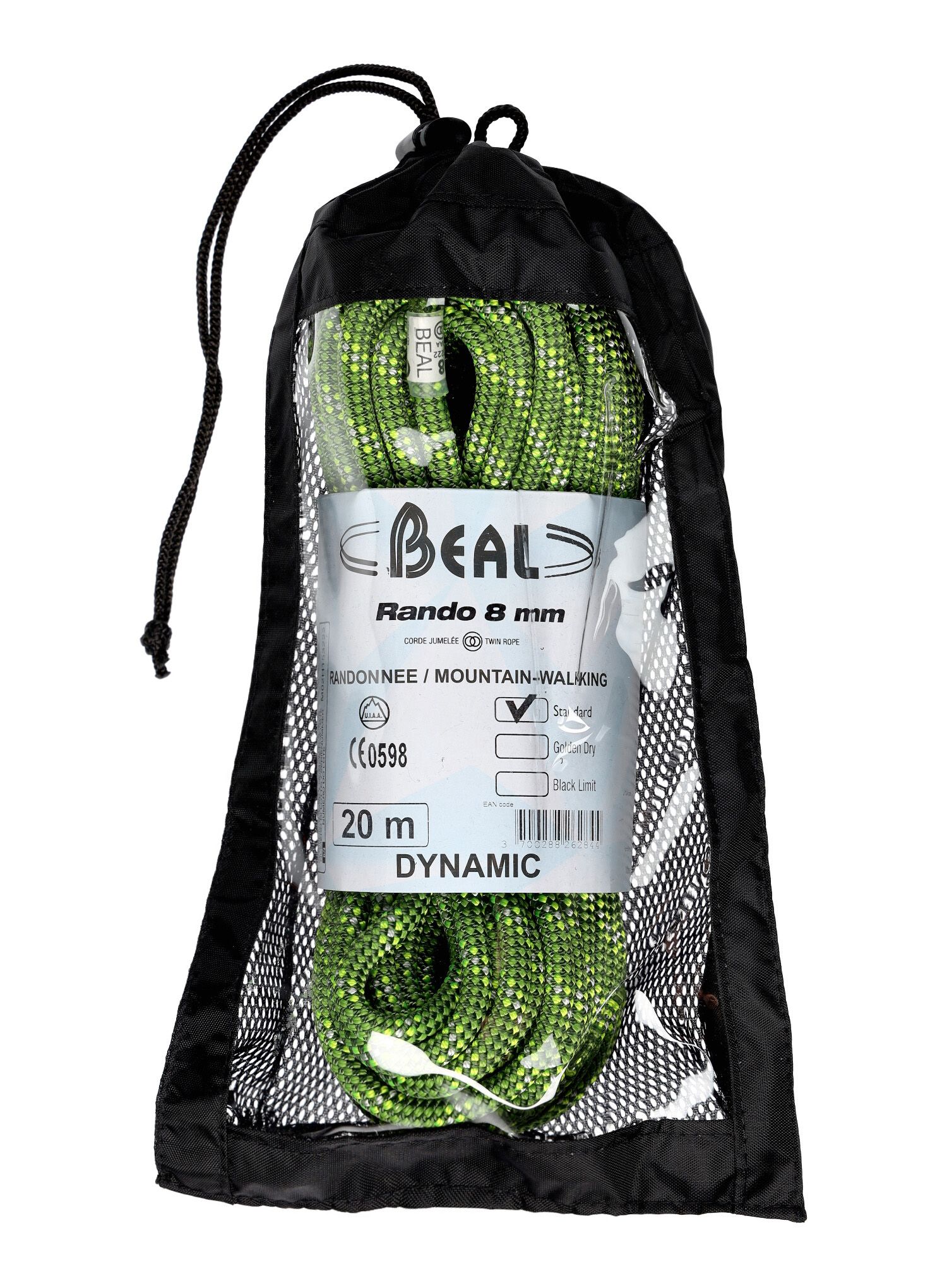 Въже за туризъм Beal Rando 8 mm 20 m - green