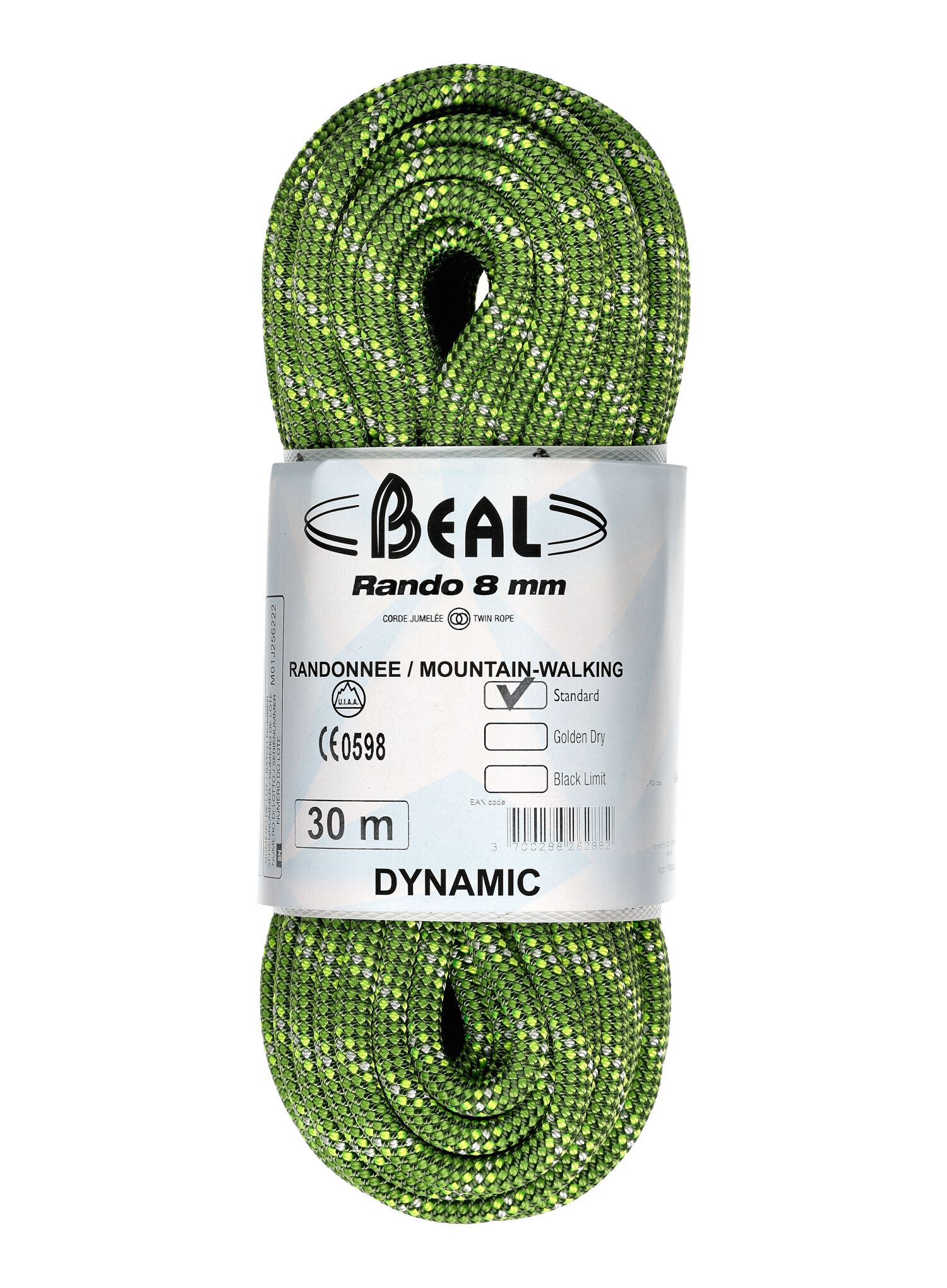 Динамично въже Beal Rando 8 mm 30 m - green