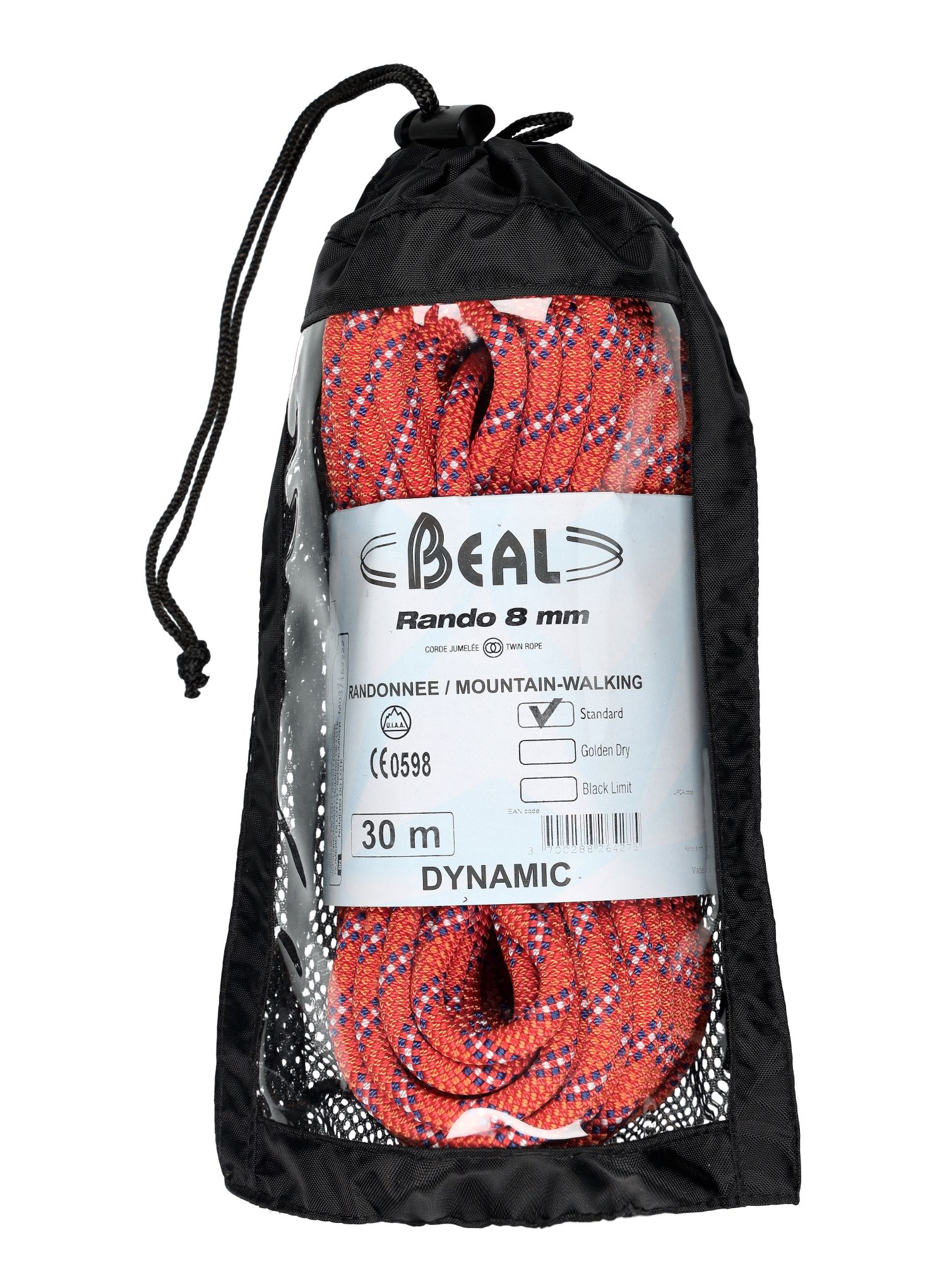 Въже за туризъм Beal Rando 8 mm 30 m - orange