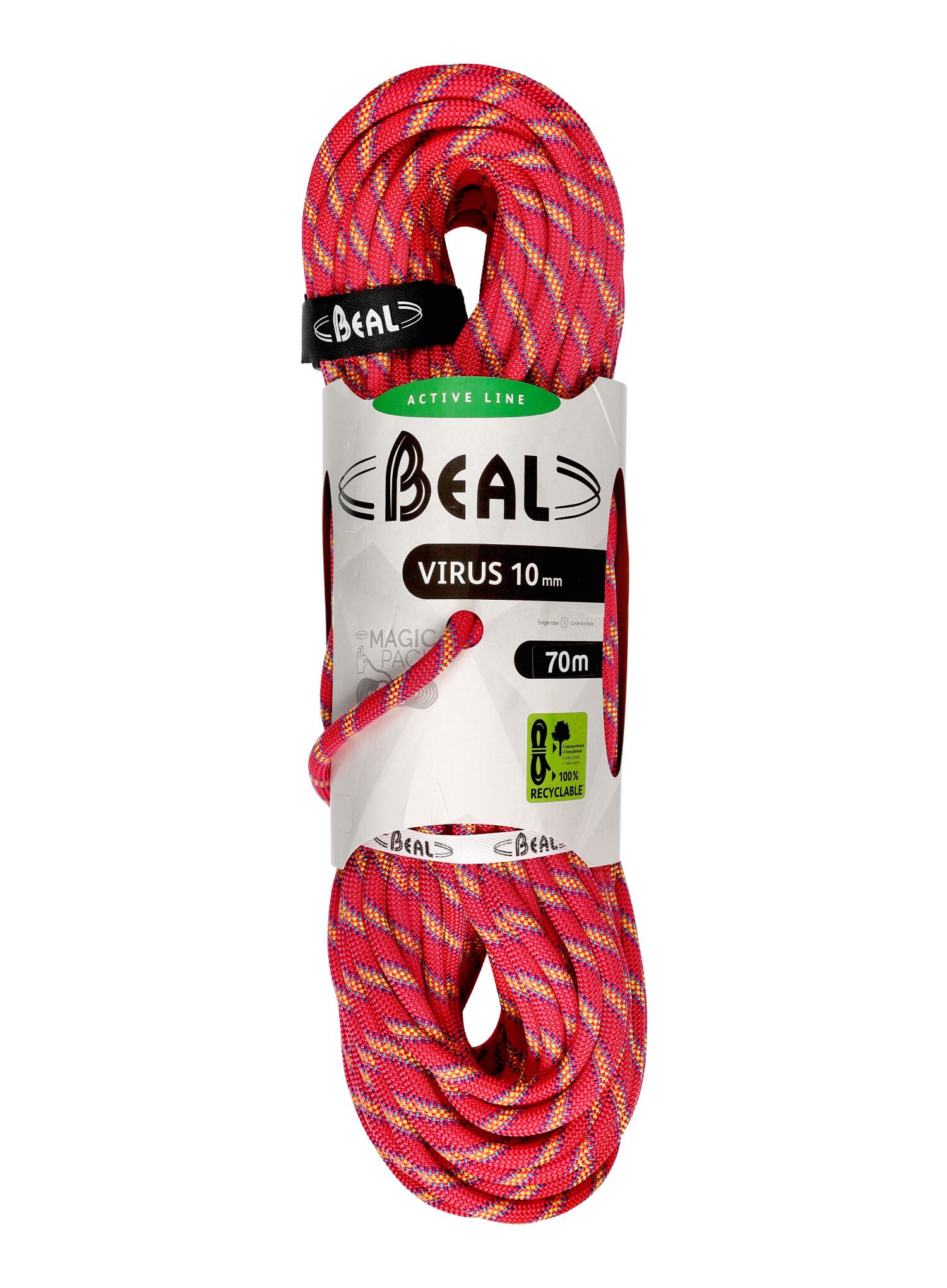 Динамично въже Beal Virus 10 mm 70 m - pink