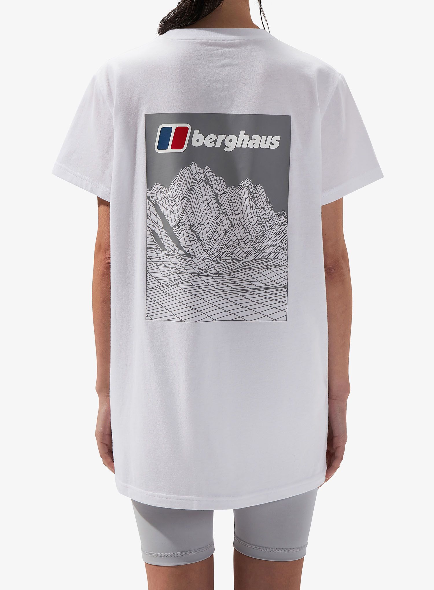 Дамска тениска с щампа Berghaus Boyfriend Lineation SS Tee - pure white