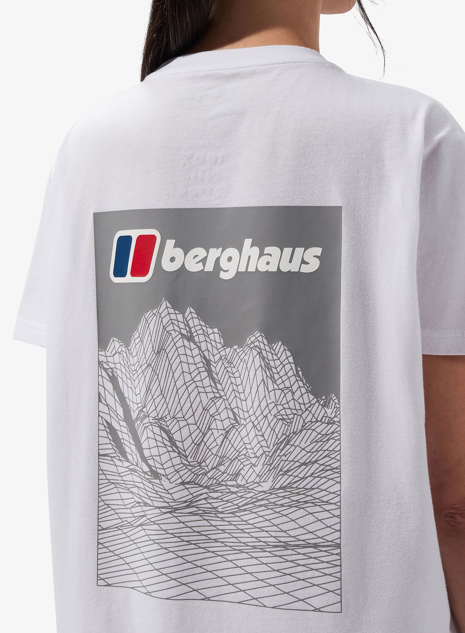 Дамска тениска с щампа Berghaus Boyfriend Lineation SS Tee - pure white