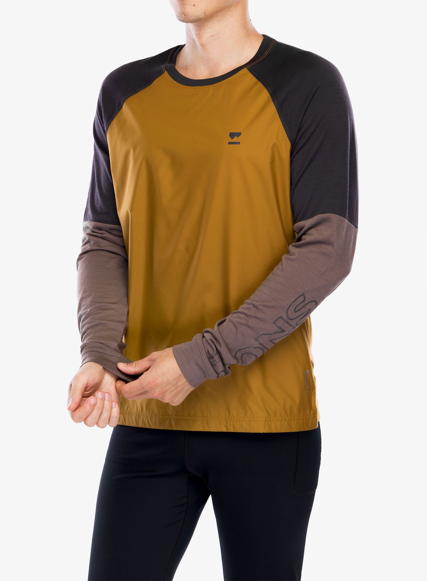 Велосипеден суичър Mons Royale Tarn Merino Shift Wind Jersey - cumin dust