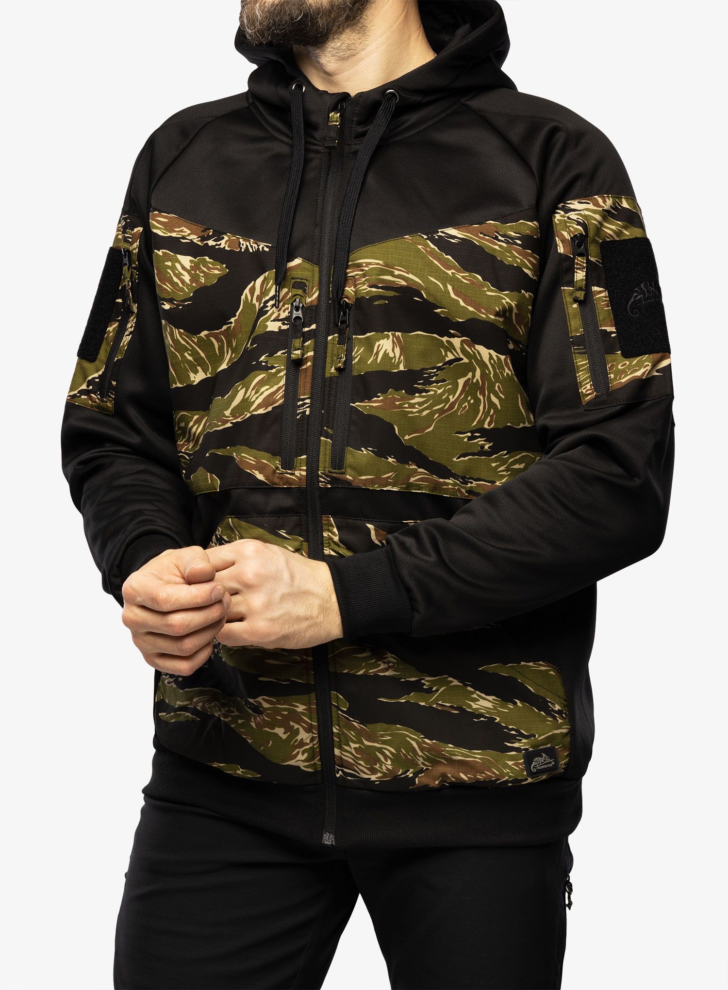 Суичър с качулка Helikon-Tex Rouge Hoodie Full Zip - black/tiger stripe