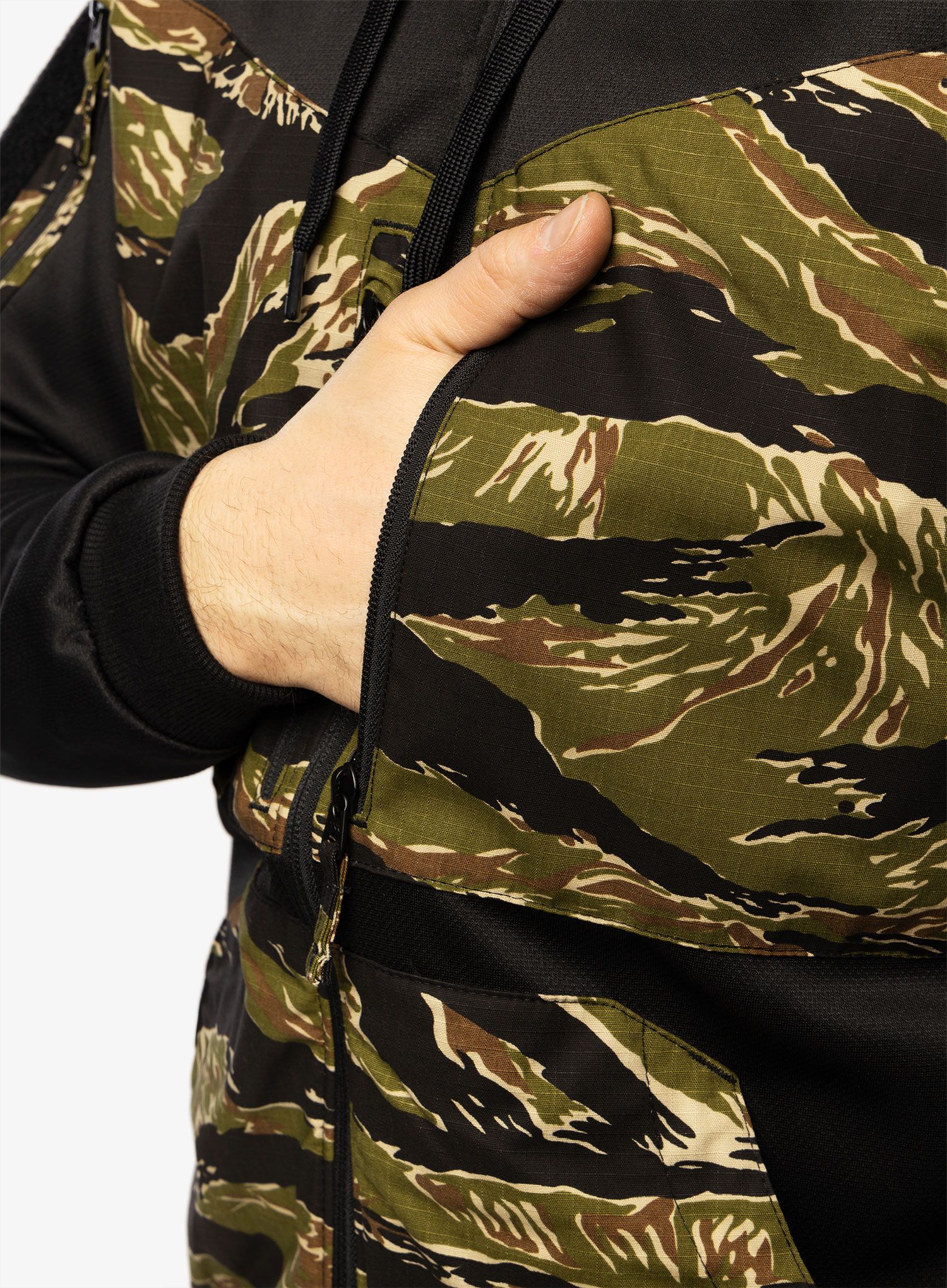 Суичър с качулка Helikon-Tex Rouge Hoodie Full Zip - black/tiger stripe