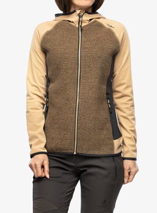 Дамски полар CMP Jacket Fix Hood Ahri - sesamo/antracite