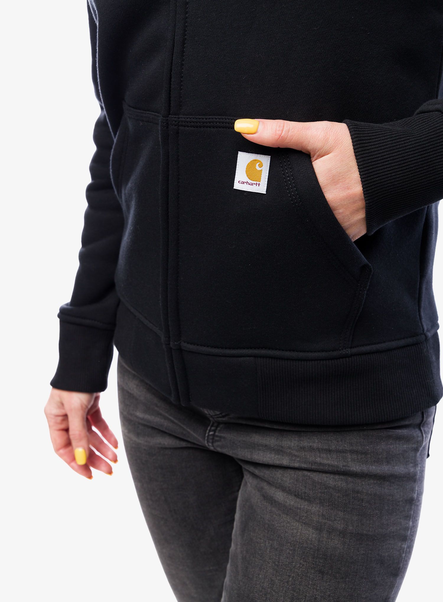 Дамски cуичър с качулка Carhartt Clarksburg Zip Sweatshirt - black