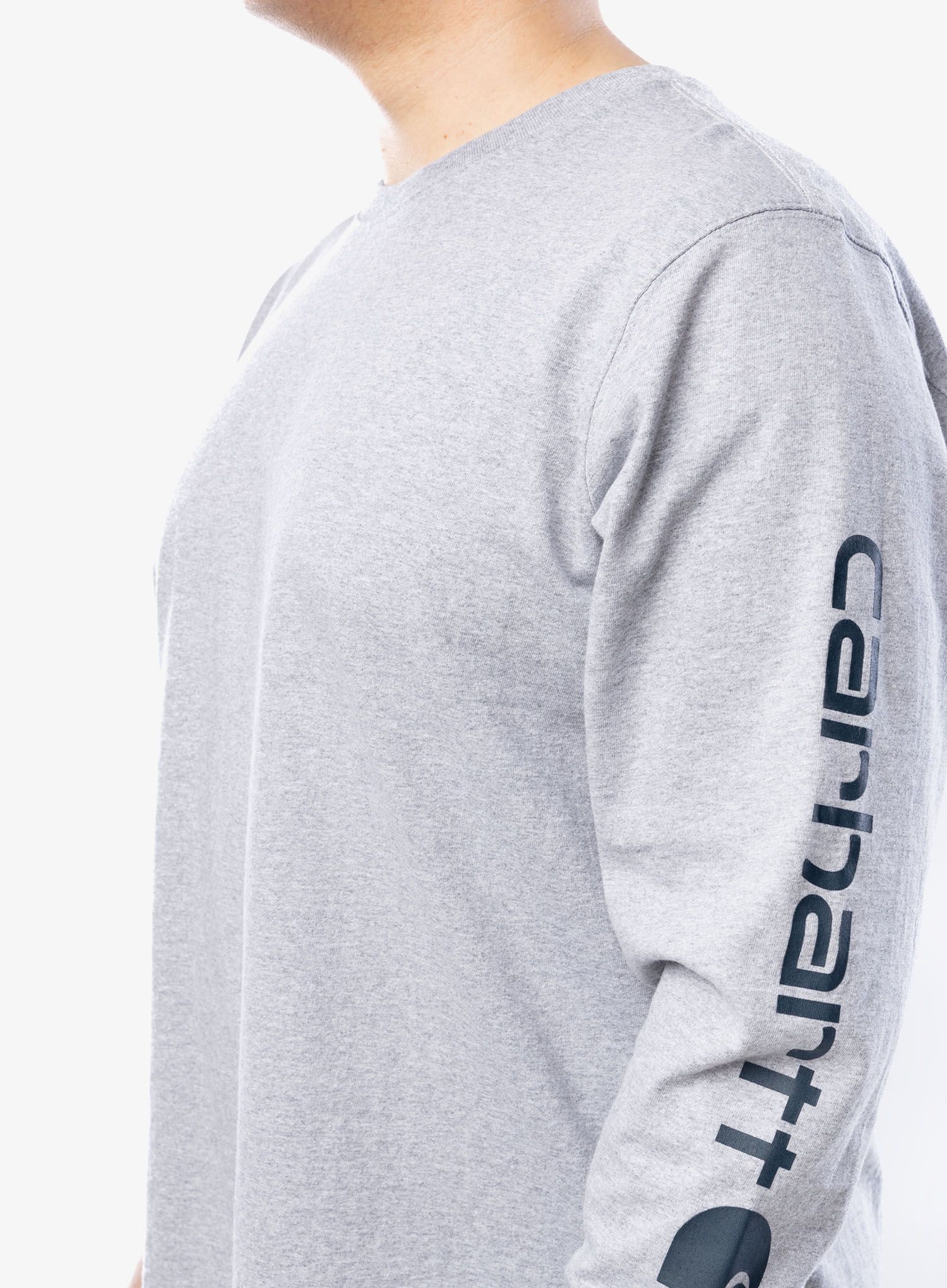 Тениска с дълъг ръкав Carhartt Sleeve Logo T-Shirt L/S - heather grey