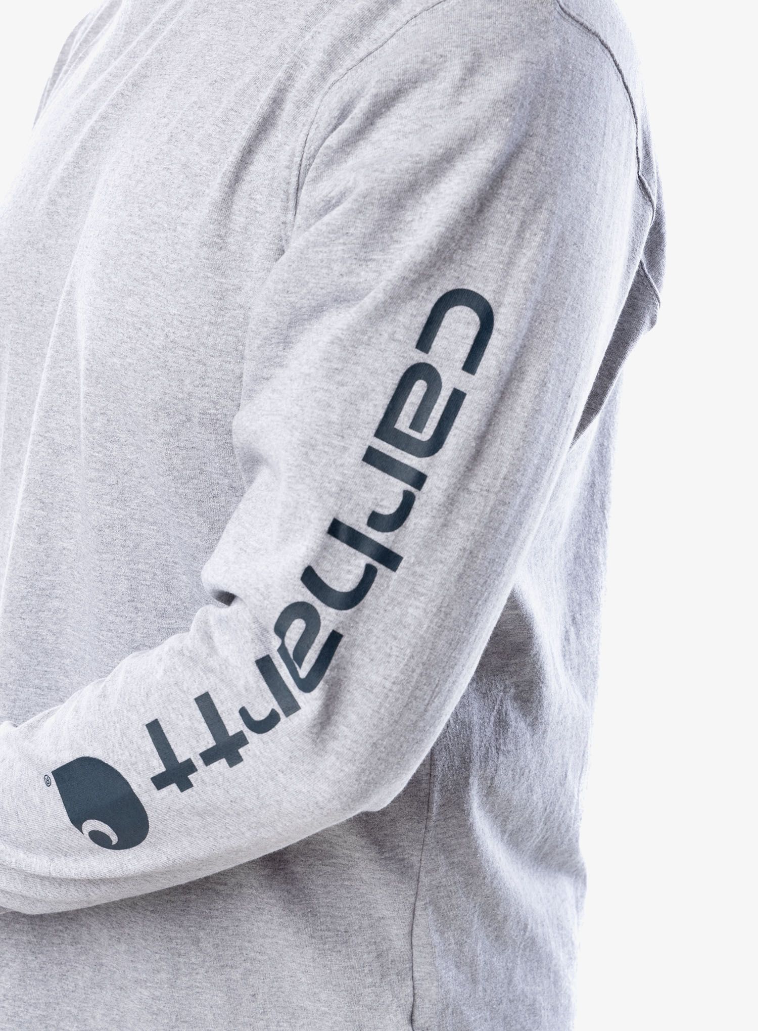 Тениска с дълъг ръкав Carhartt Sleeve Logo T-Shirt L/S - heather grey