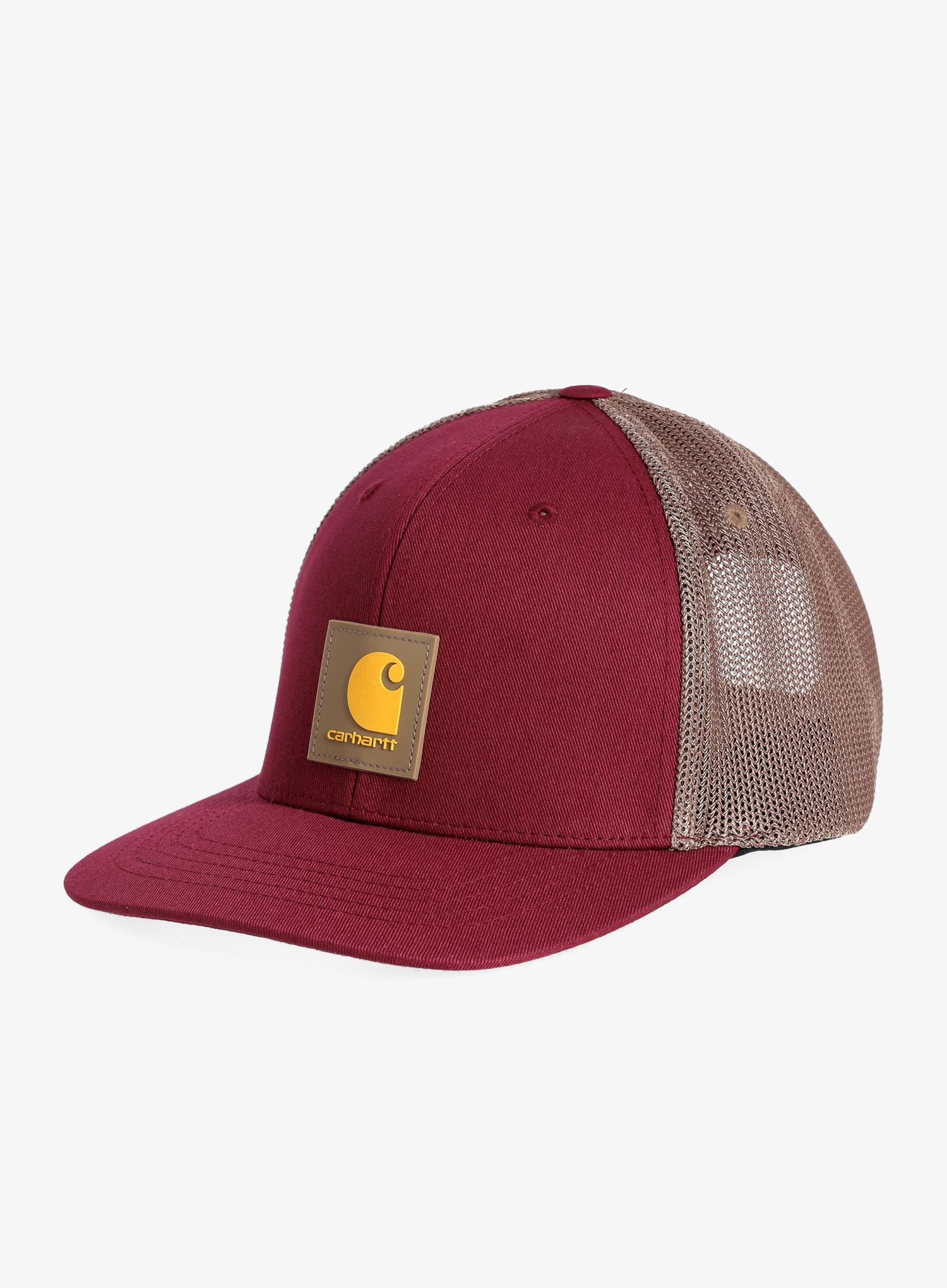 Шапка с козирка Carhartt Twill Mesh-Back Logo Patch Cap - red carnation