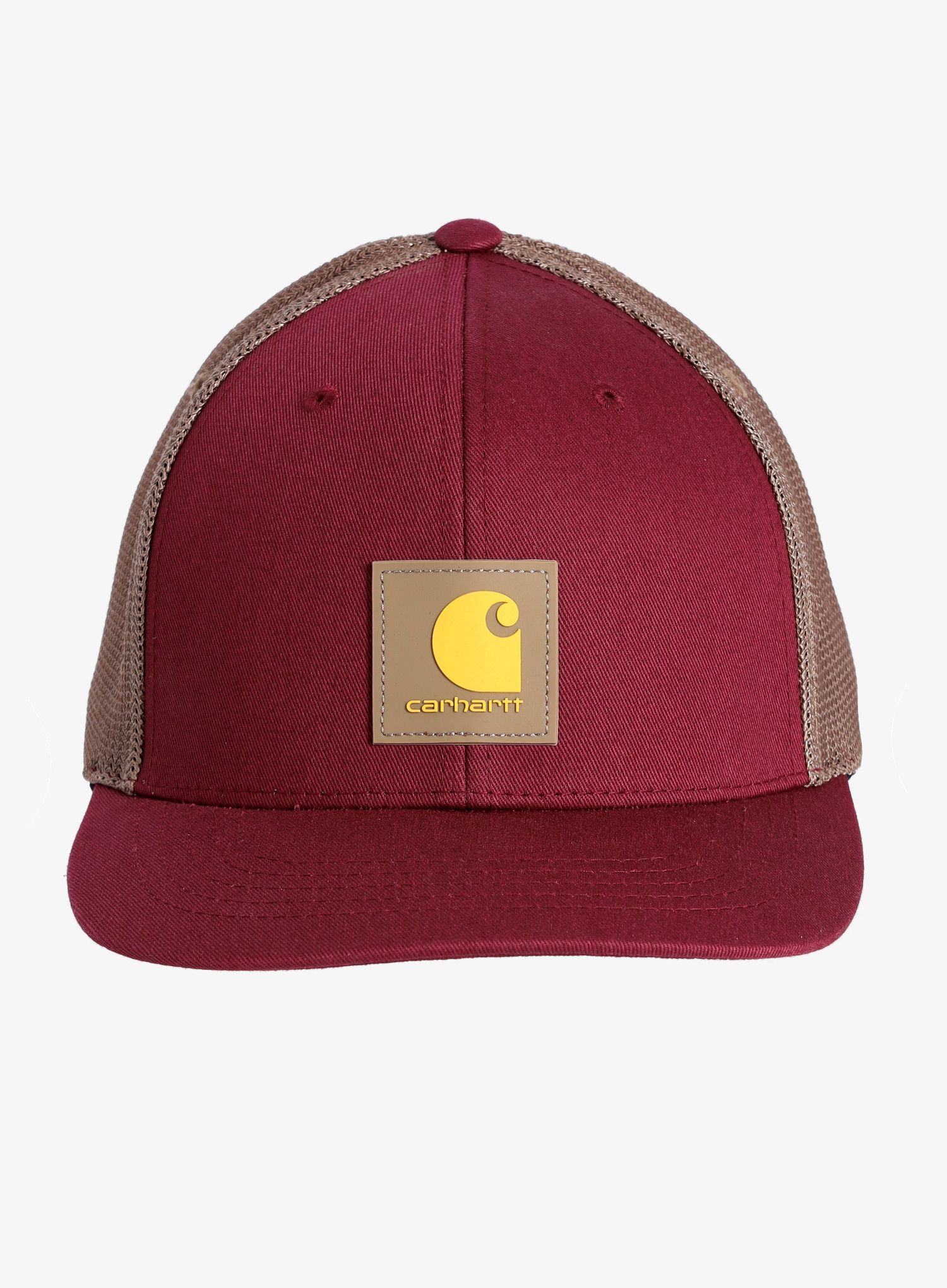 Шапка с козирка Carhartt Twill Mesh-Back Logo Patch Cap - red carnation