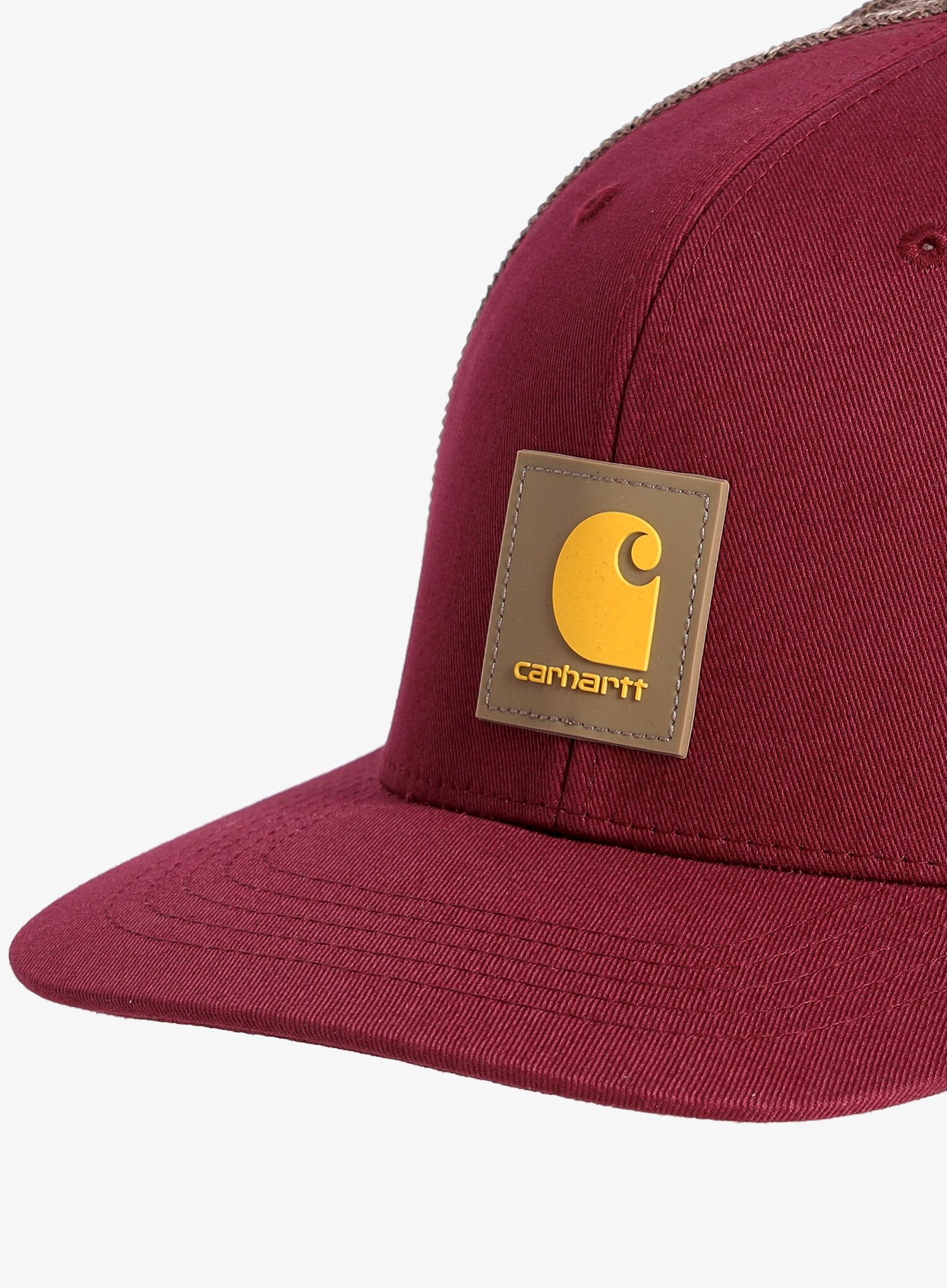 Шапка с козирка Carhartt Twill Mesh-Back Logo Patch Cap - red carnation