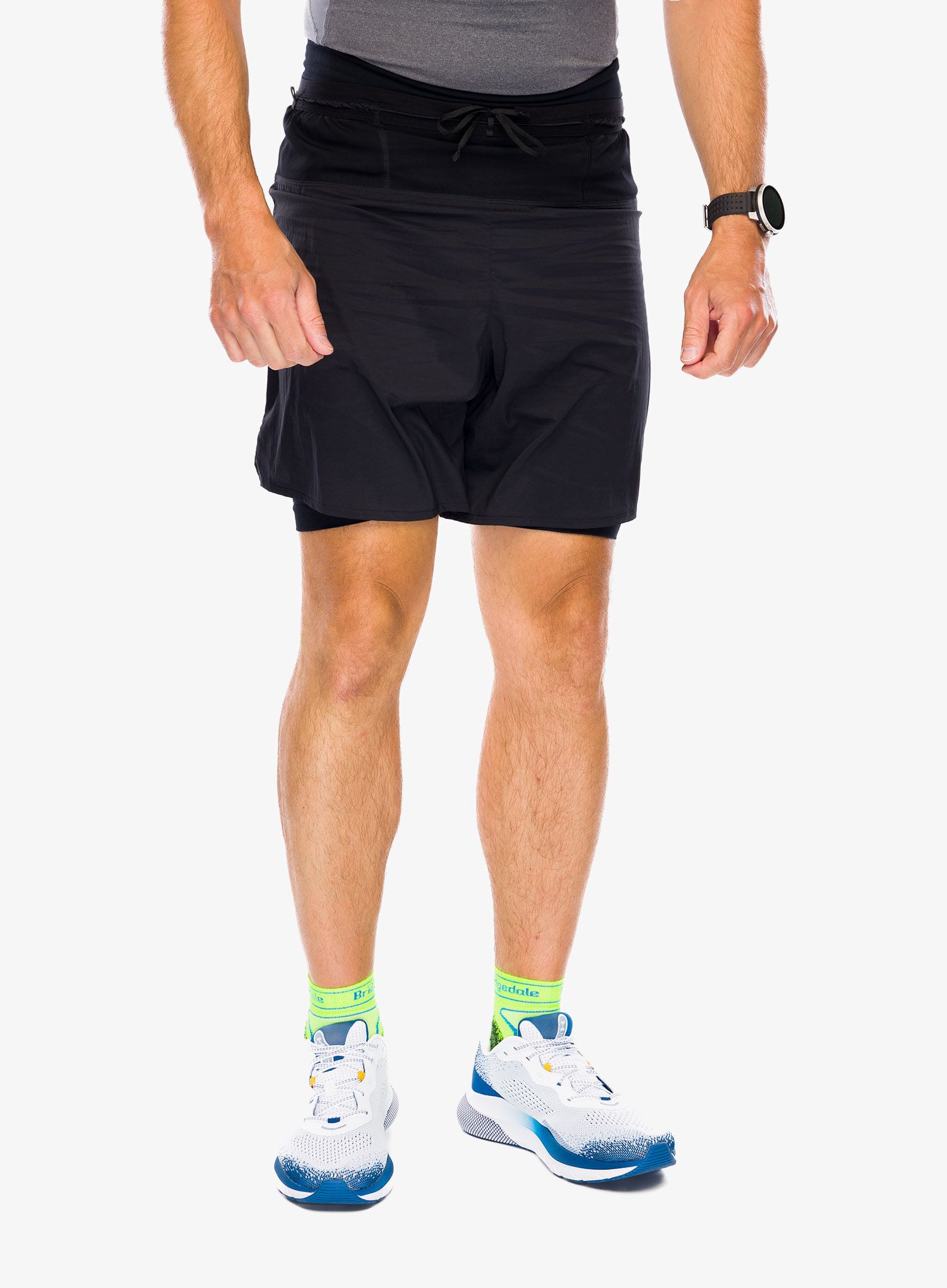 Къси панталони за бягане Compressport Trail Racing 2-in-1 Short - black