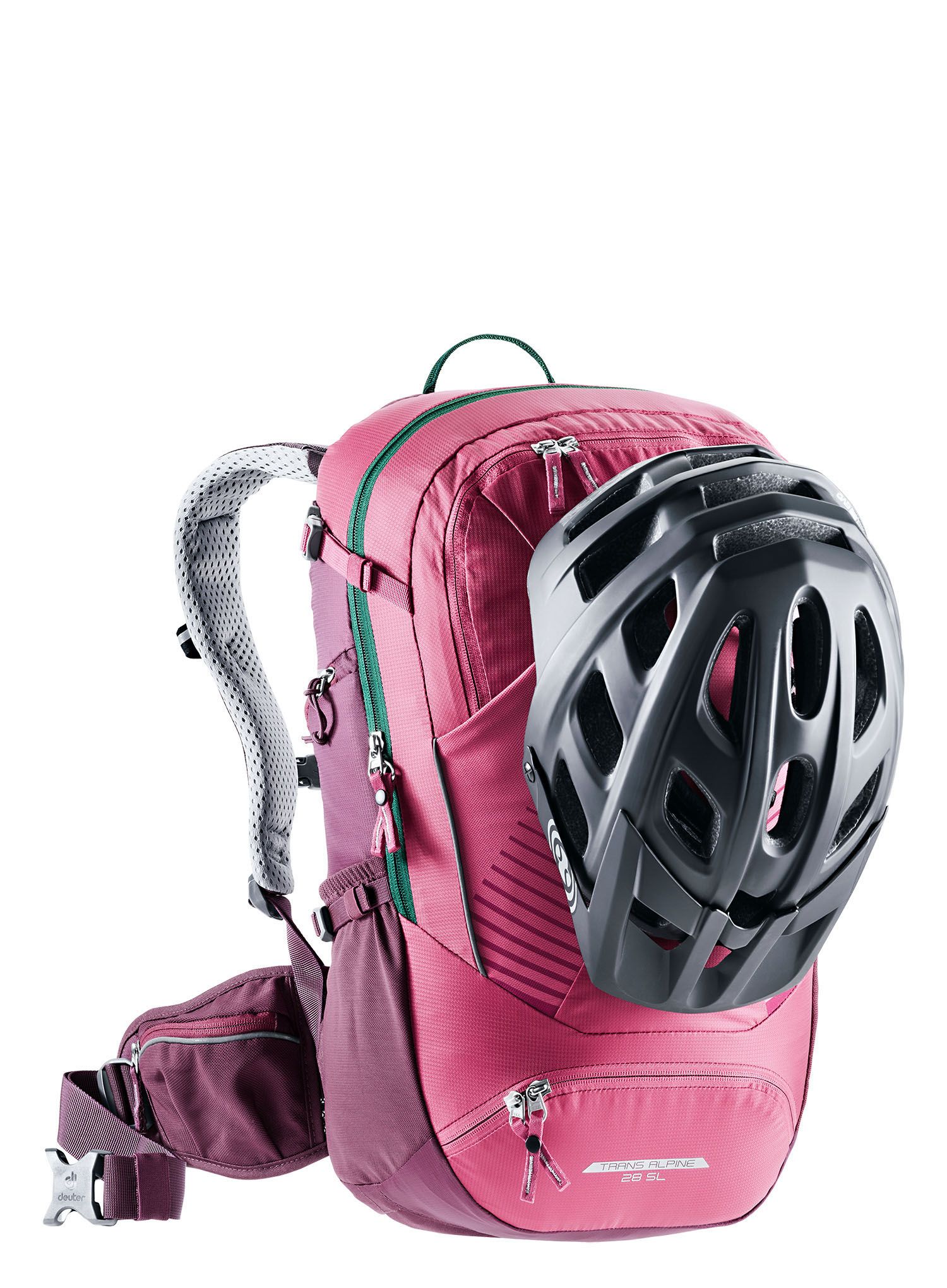 Дамска раница за велосипед Deuter Trans Alpine 28 SL - ruby/blackberry