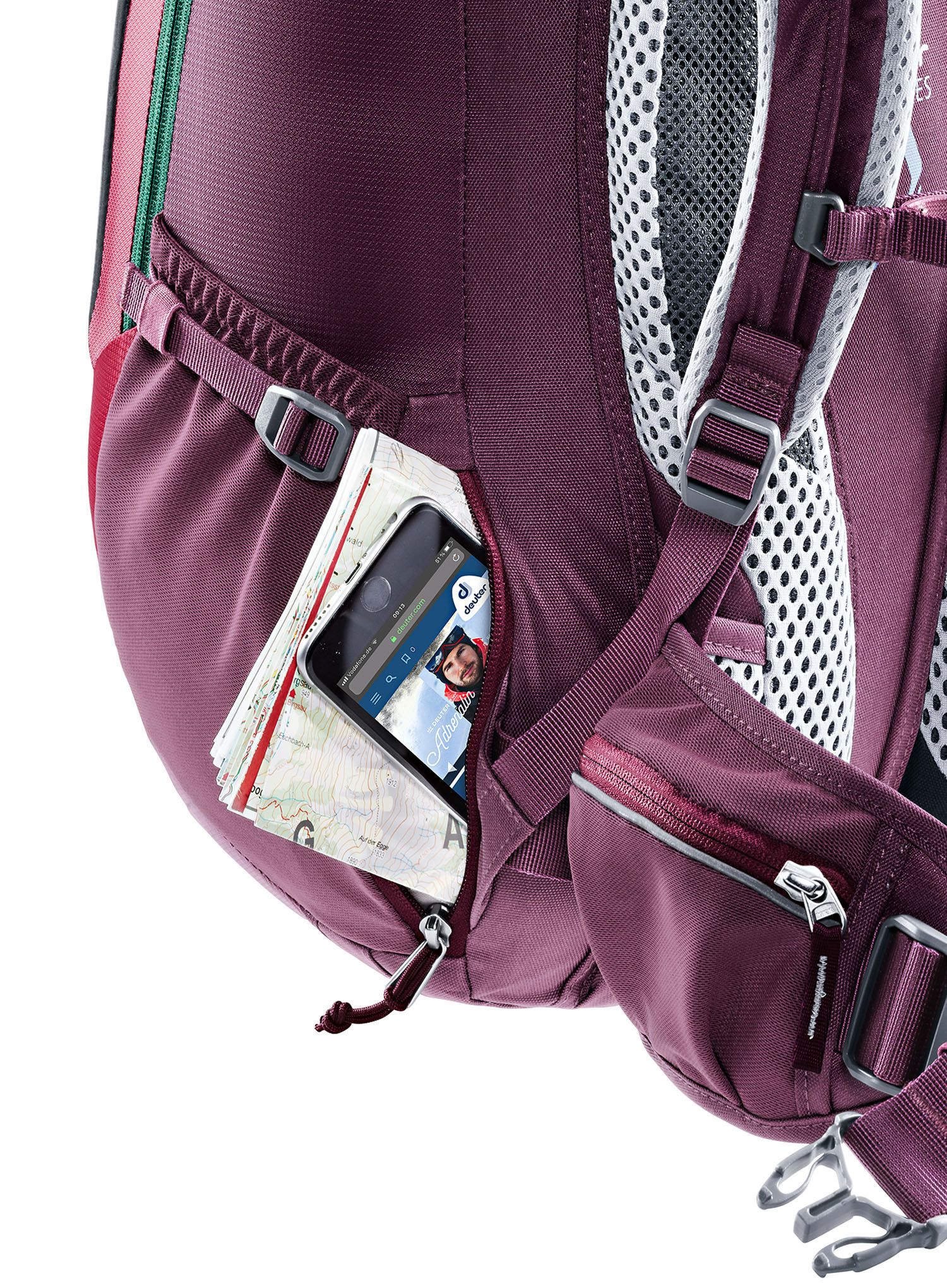 Дамска раница за велосипед Deuter Trans Alpine 28 SL - ruby/blackberry