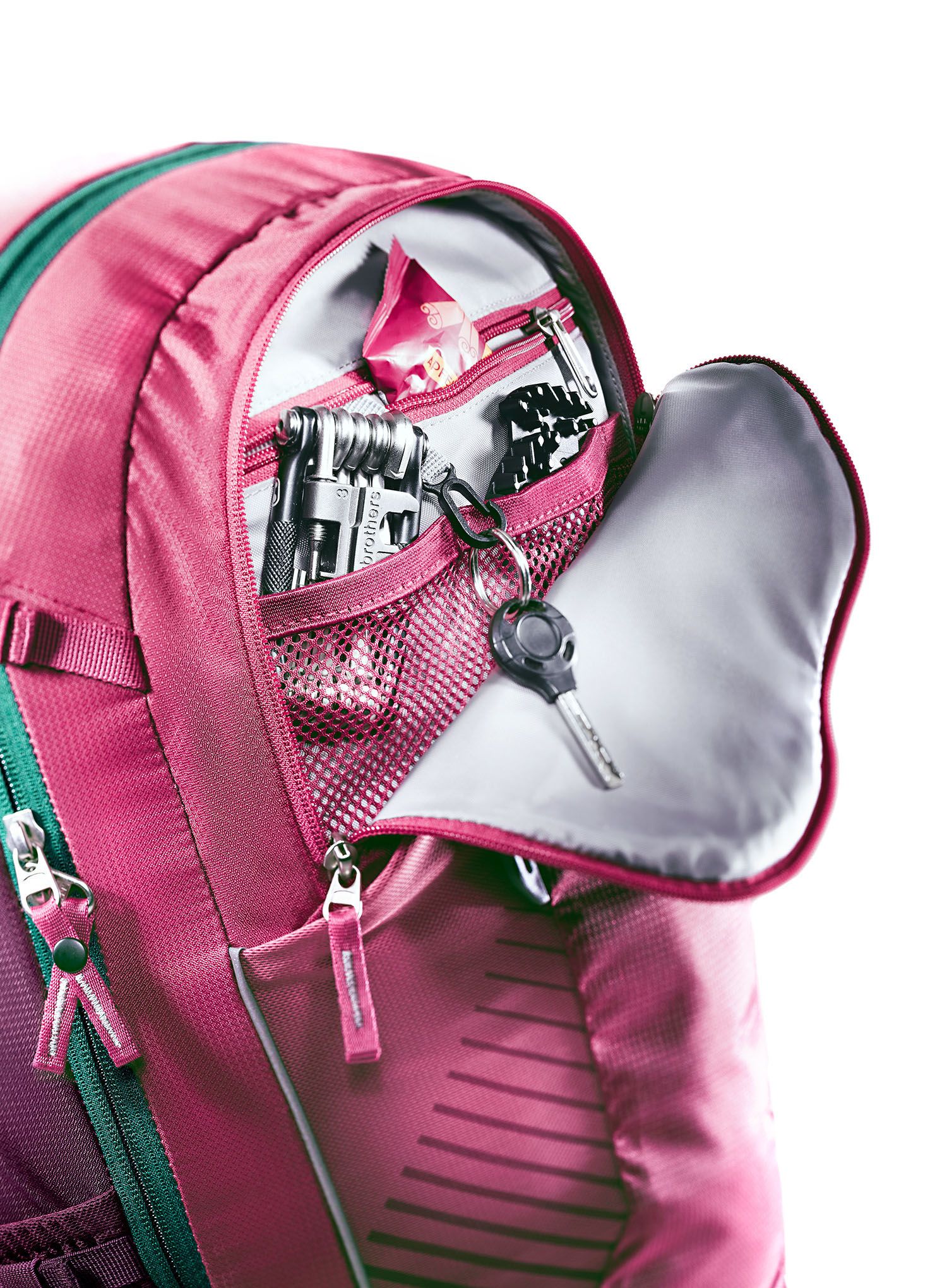 Дамска раница за велосипед Deuter Trans Alpine 28 SL - ruby/blackberry