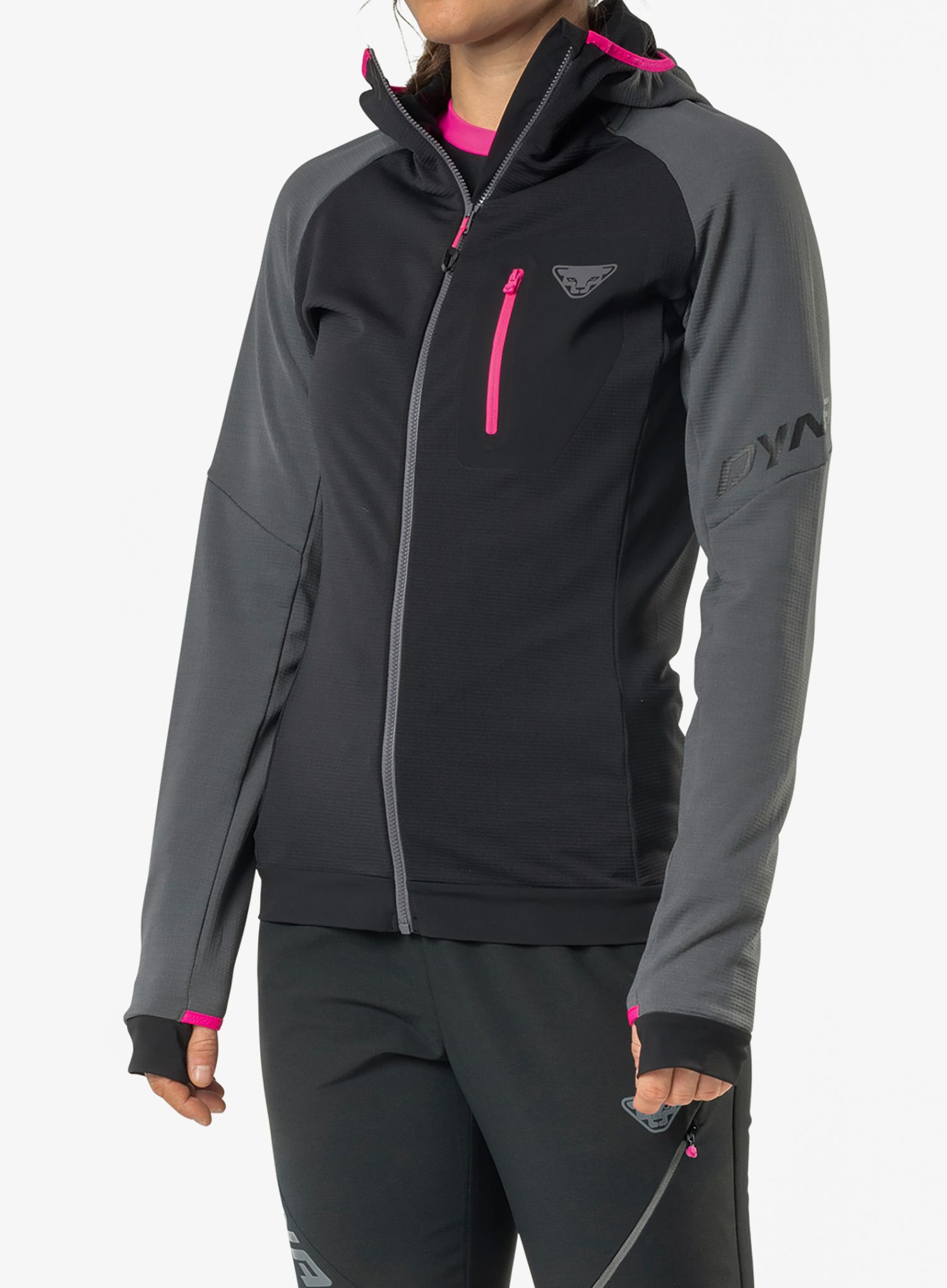 Дамски поларен суичър Dynafit Radical Polartec Hooded Jacket - magnet/black out