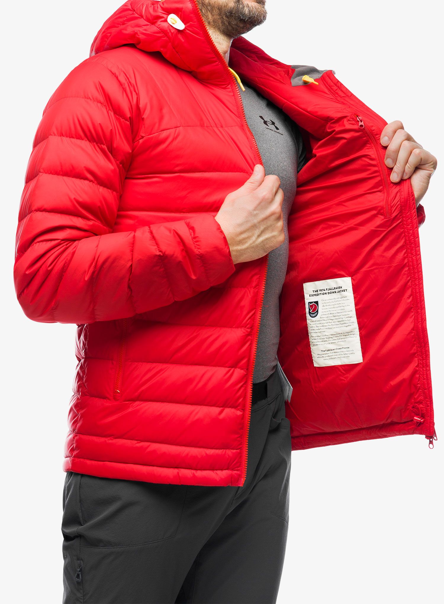 Пухено яке Fjallraven Expedition Pack Down Hoodie - true red