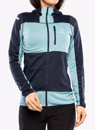 Дамски суичър с качулка Haglofs L.I.M Mid Fast Hood - tarn blue/frost blue