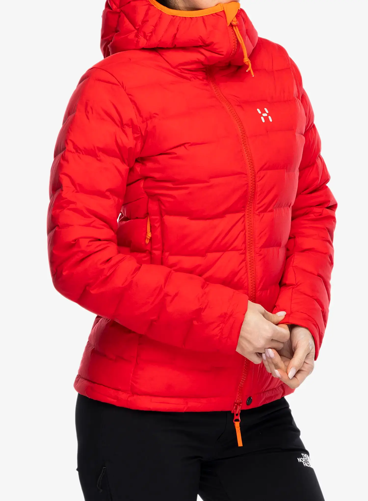 Дамско пухено яке Haglofs Spitz Down Hood - bright red