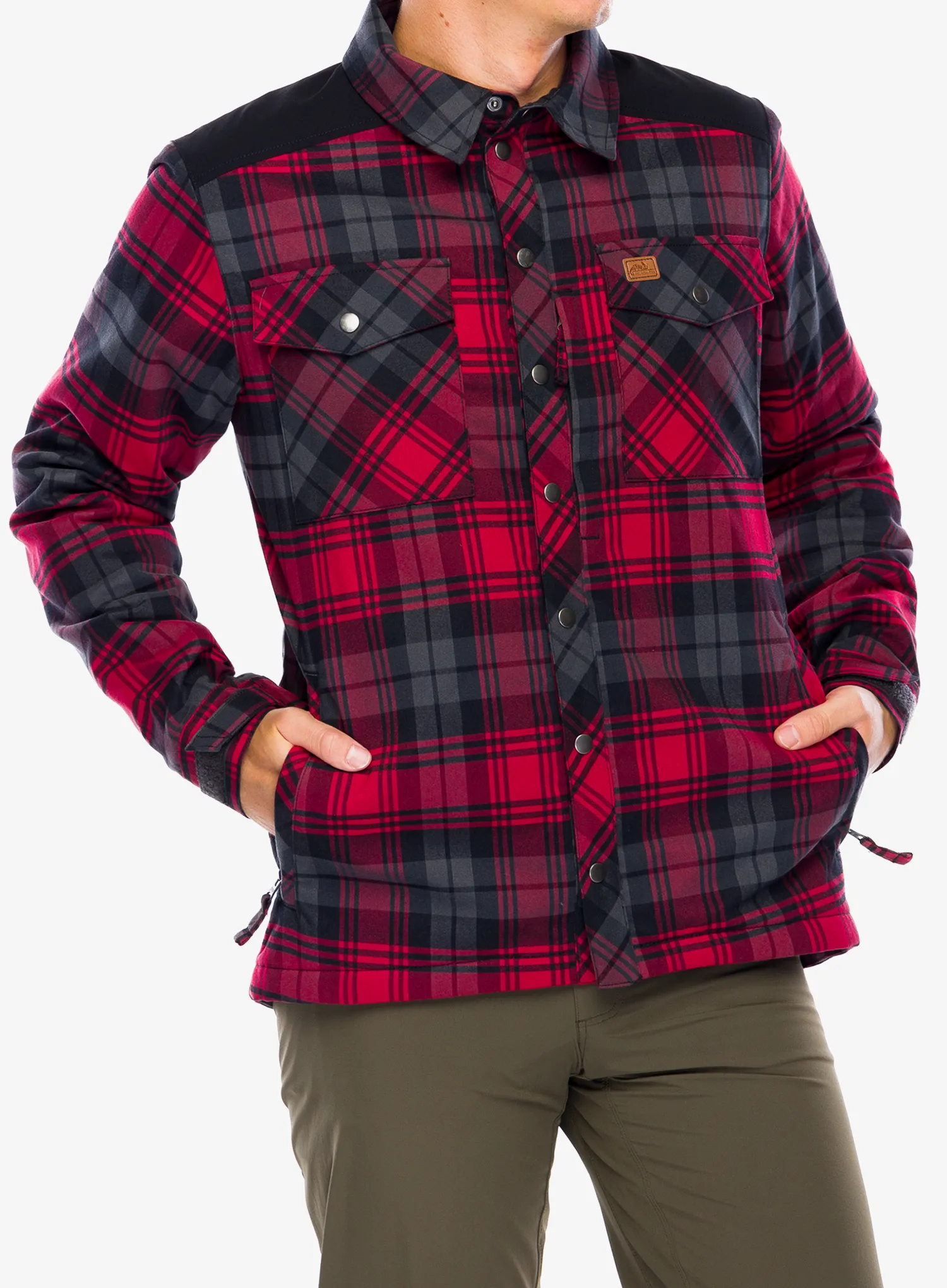 Изолирана риза Helikon-Tex Winter Warden Shirt - slate crimson plaid