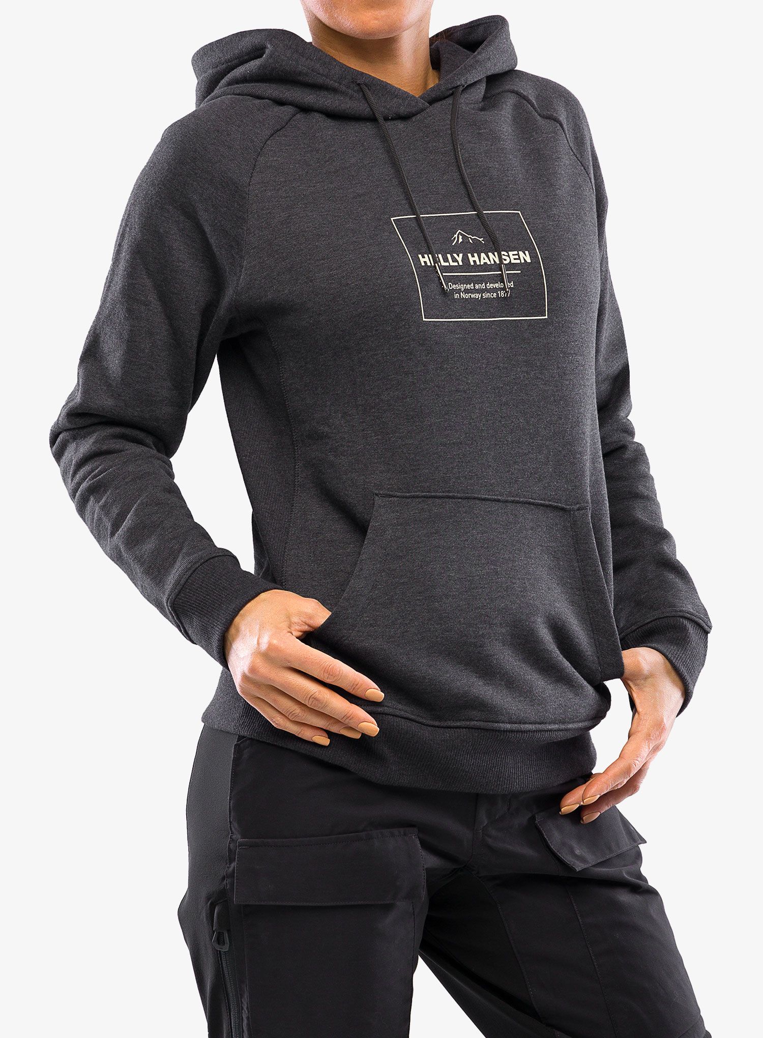 Дамски суичър Helly Hansen F2F Organic Cotton Hoodie - ebony melange