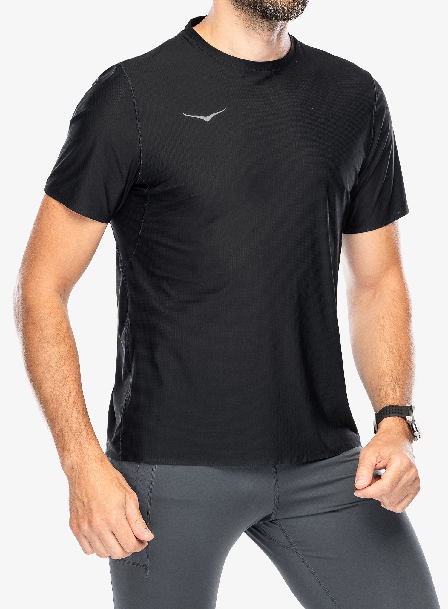 Тениска за бягане Hoka Performance Run Short Sleeve - black