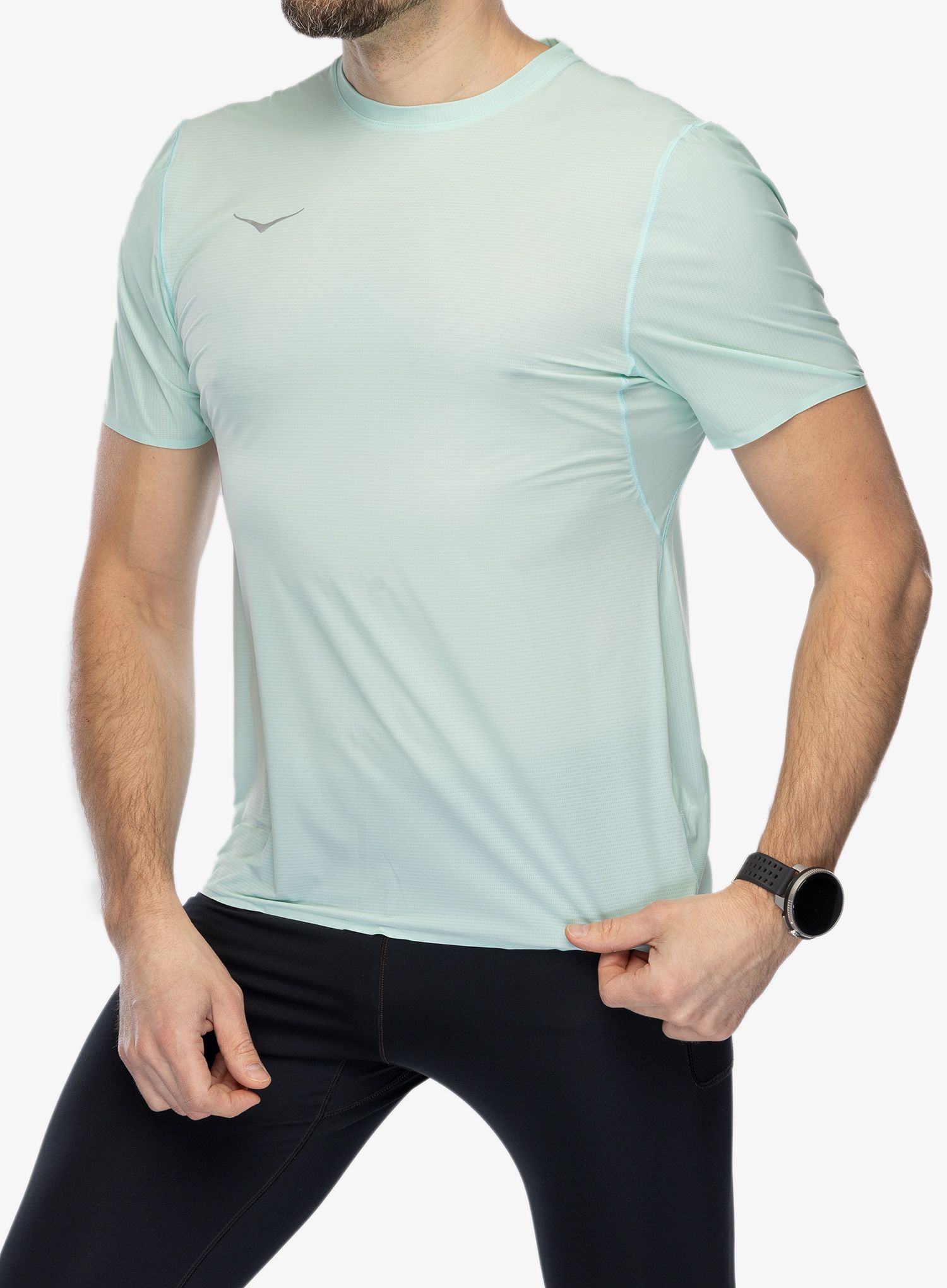 Тениска за бягане Hoka Performance Run Short Sleeve - cloudless
