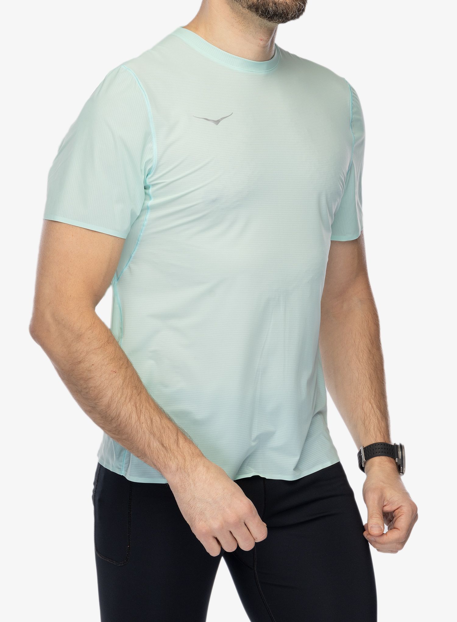 Тениска за бягане Hoka Performance Run Short Sleeve - cloudless