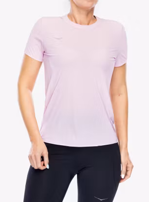 Дамска тениска за бягане Hoka Performance Run Short Sleeve - pink twilight