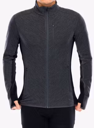 Суичър с цип Icebreaker Descender L/S Zip - jet hthr/black