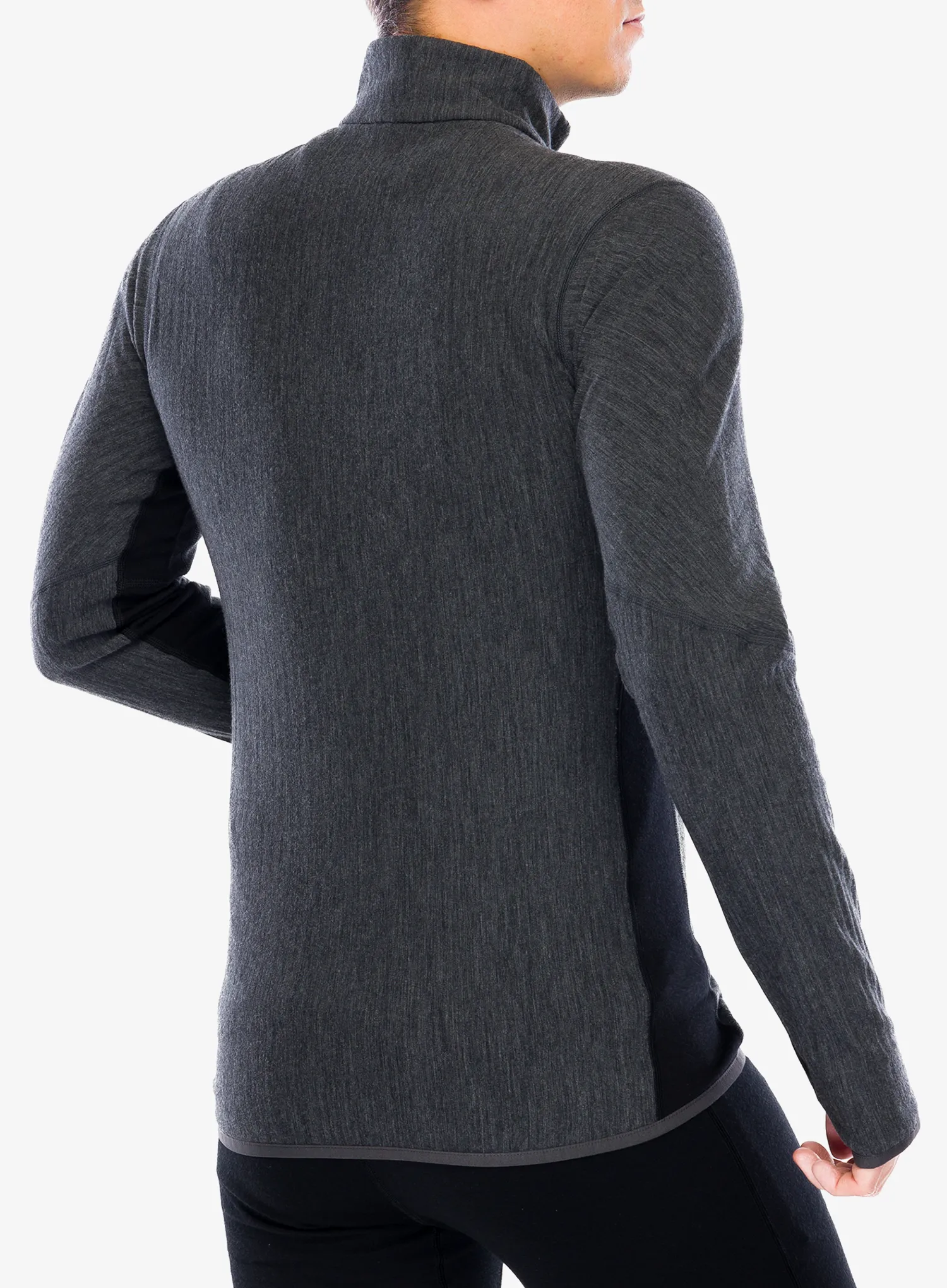 Суичър с цип Icebreaker Descender L/S Zip - jet hthr/black