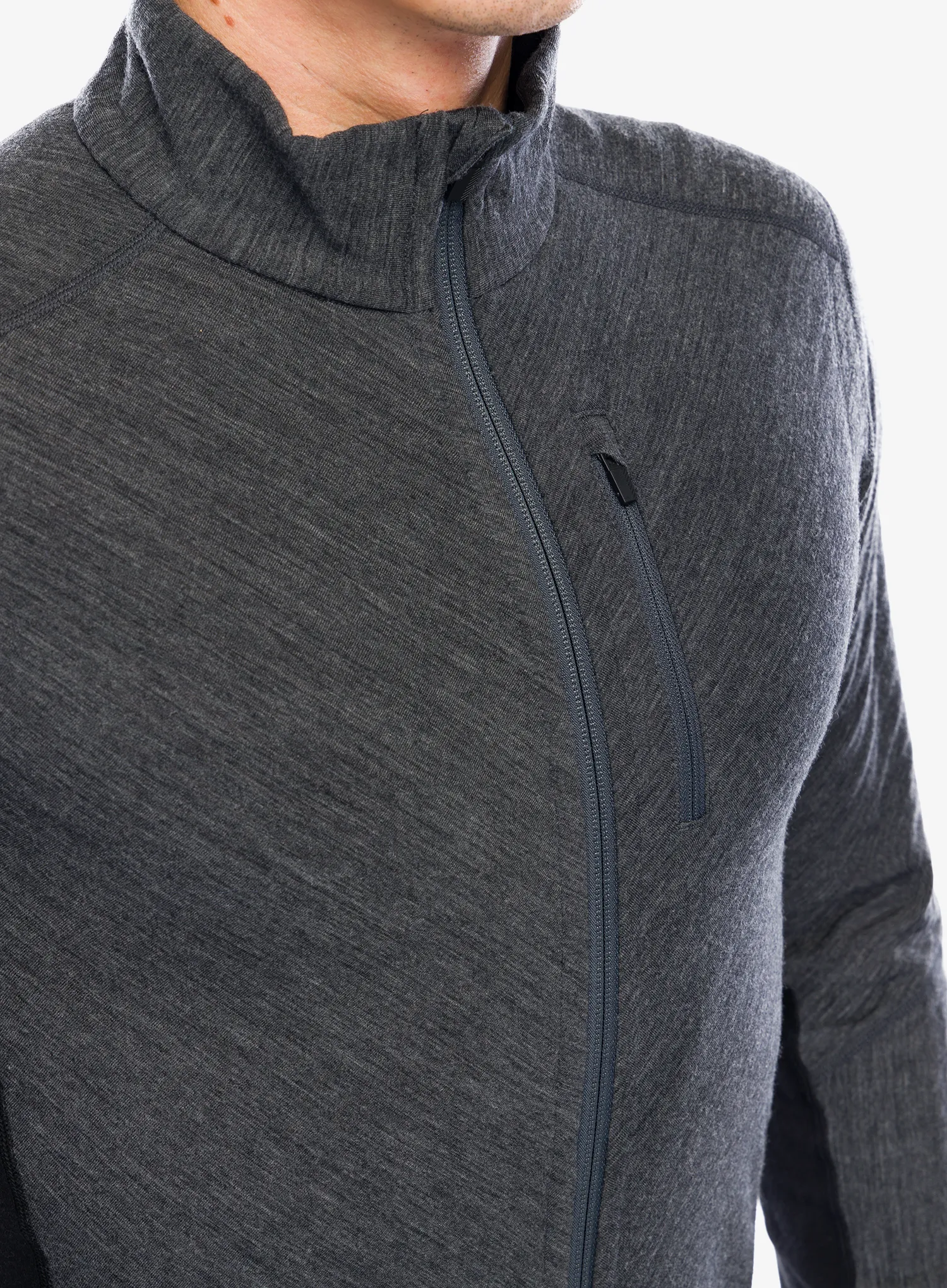 Суичър с цип Icebreaker Descender L/S Zip - jet hthr/black