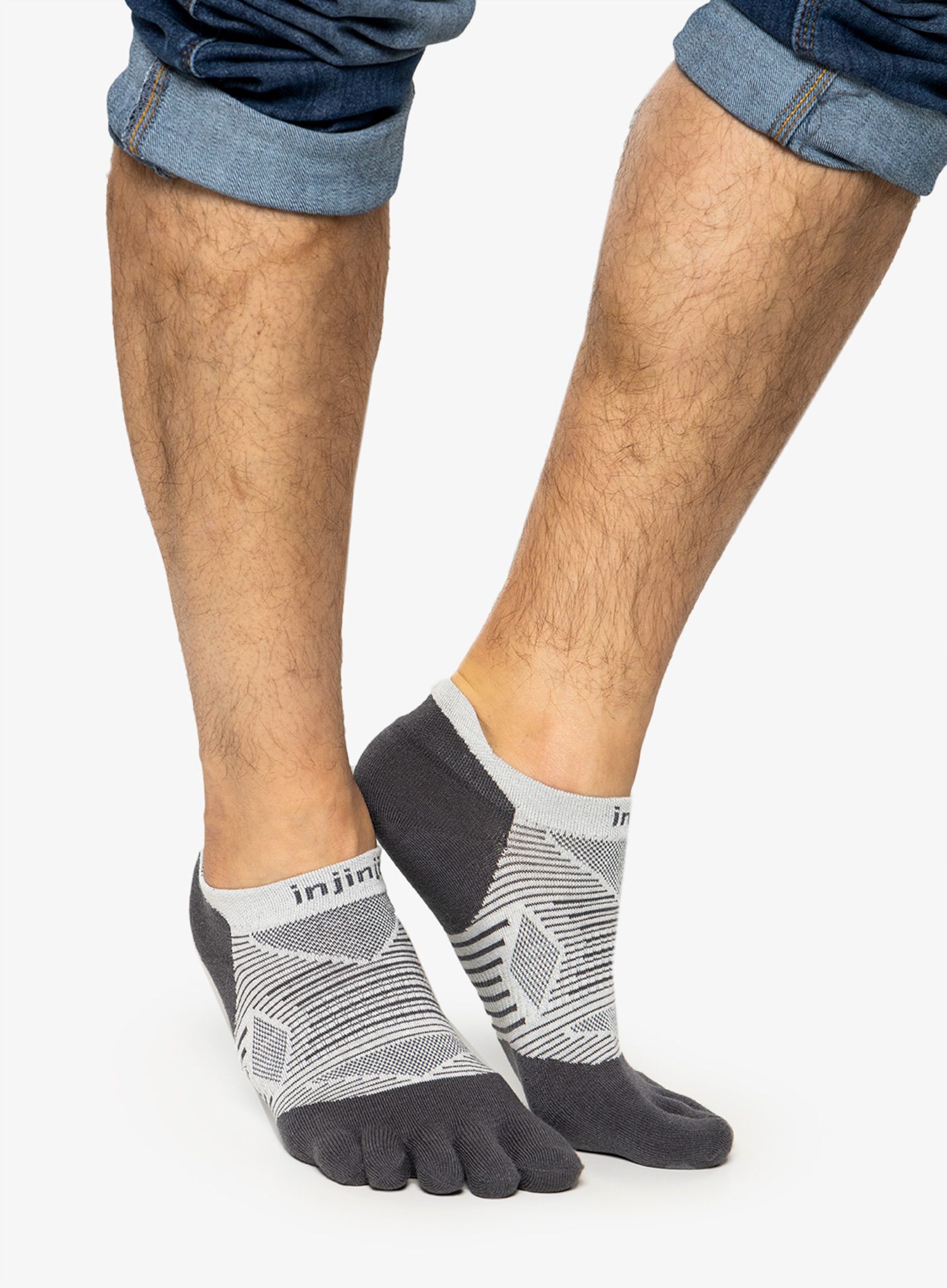 Чорапи за бягане Injinji Run LW No-Show Coolmax XtraLife - grey