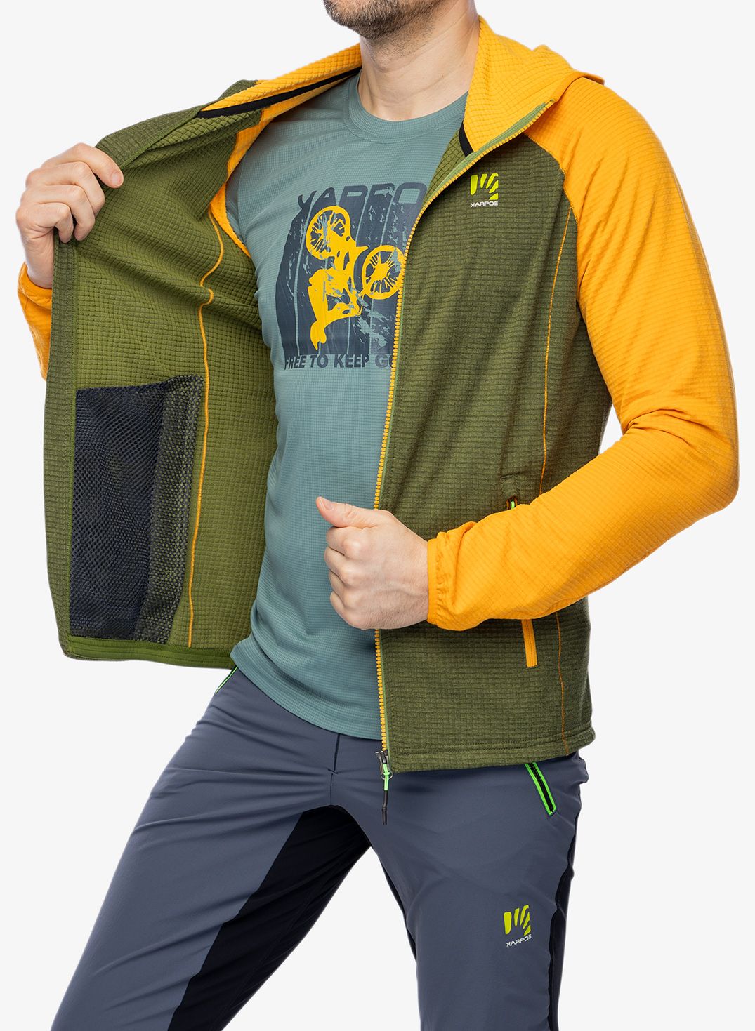 Суичър с цип Karpos Ambrizzola Full-Zip Hoodie - cedar green/radiant