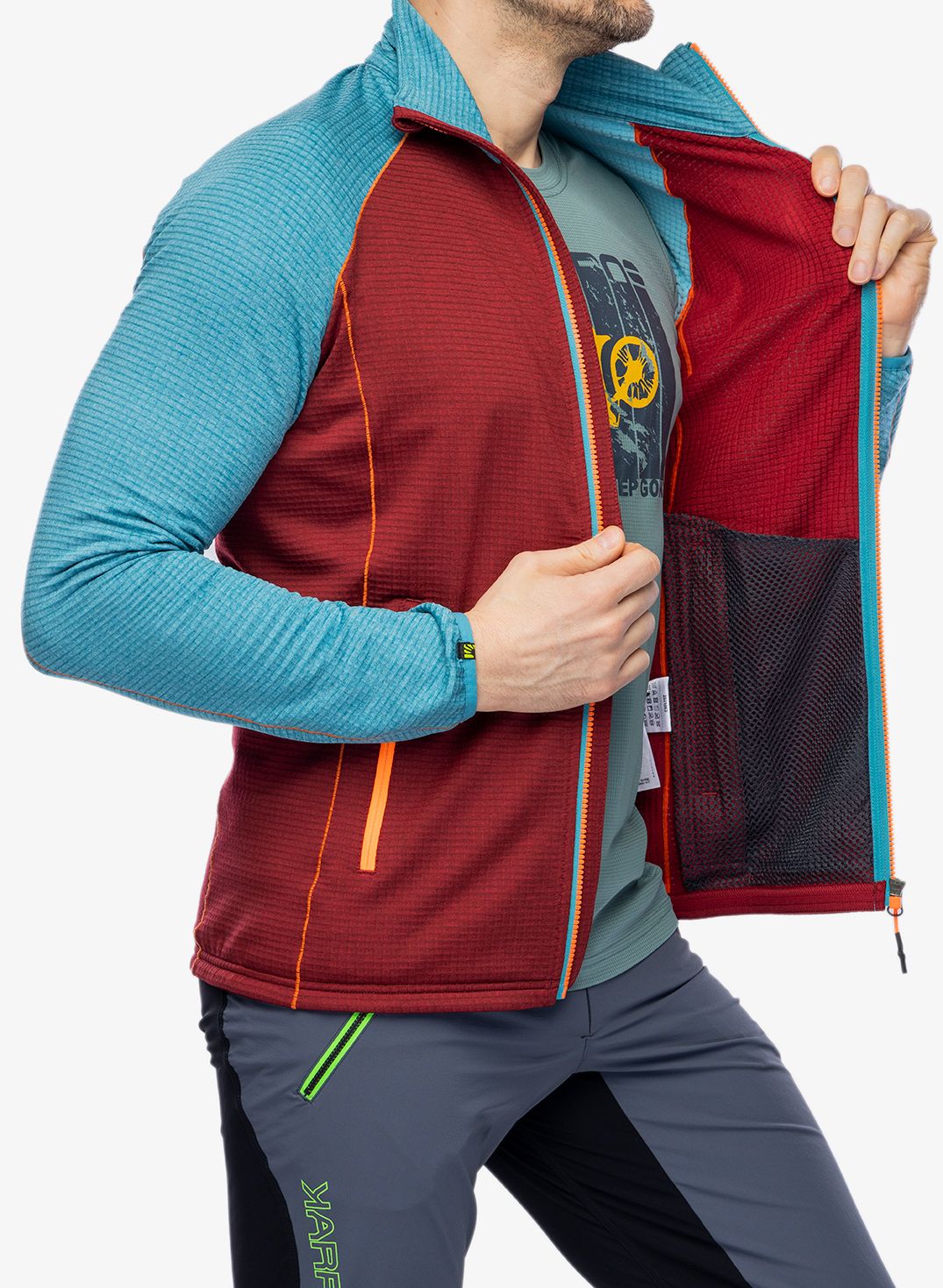 Суичър с цип Karpos Ambrizzola Full-Zip - pomegranade/larkspur