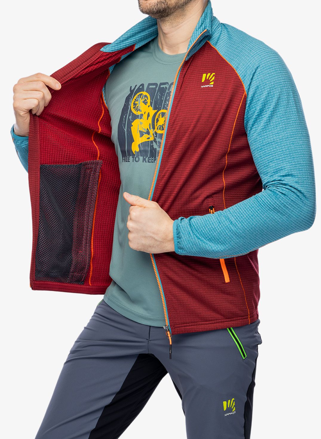 Суичър с цип Karpos Ambrizzola Full-Zip - pomegranade/larkspur