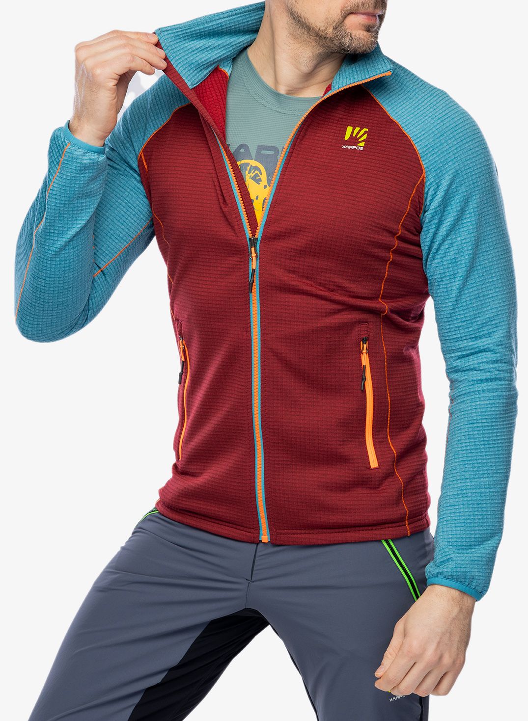 Суичър с цип Karpos Ambrizzola Full-Zip - pomegranade/larkspur