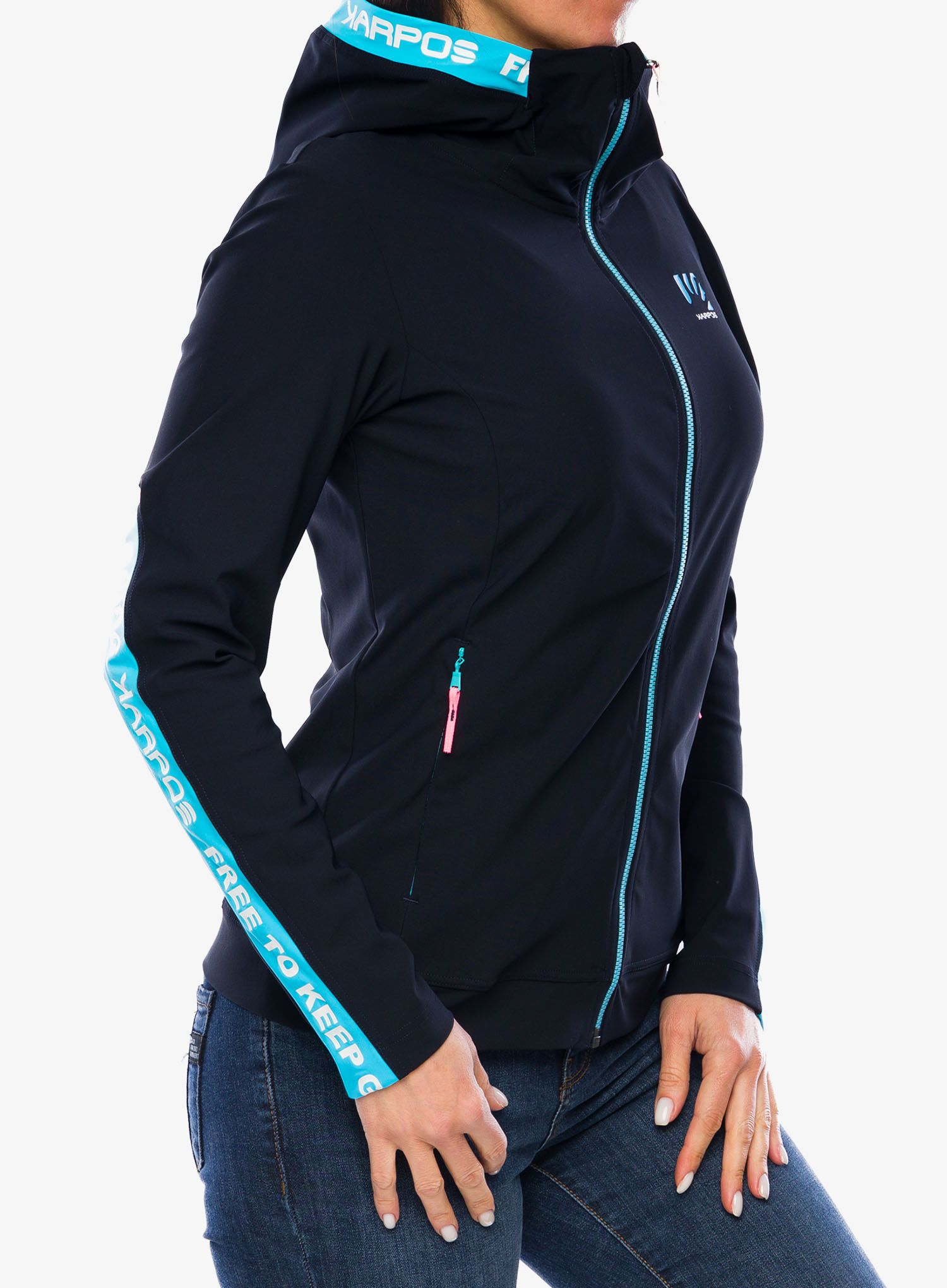 Дамски суичър с качулка Karpos Easyfrizz Full-Zip Hoodie - sky captain/blue atoll
