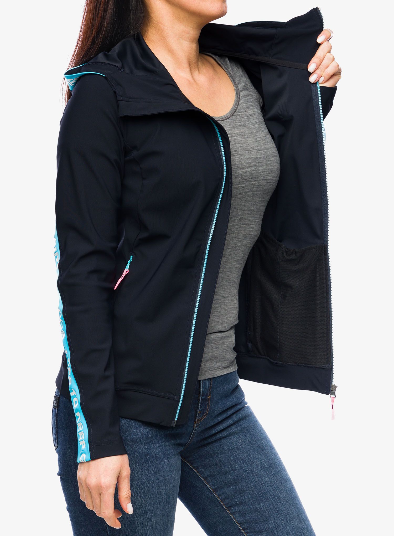 Дамски суичър с качулка Karpos Easyfrizz Full-Zip Hoodie - sky captain/blue atoll